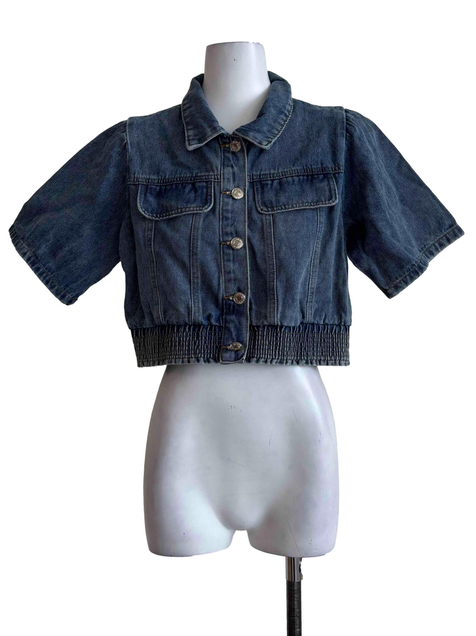 Light Denim Shortsleeve Top