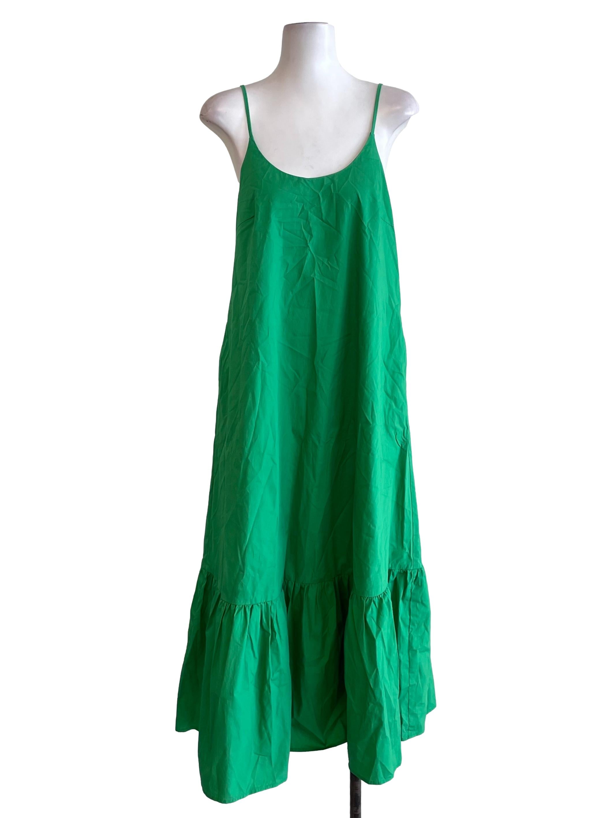 Green Tiered Baggy Cami Dress
