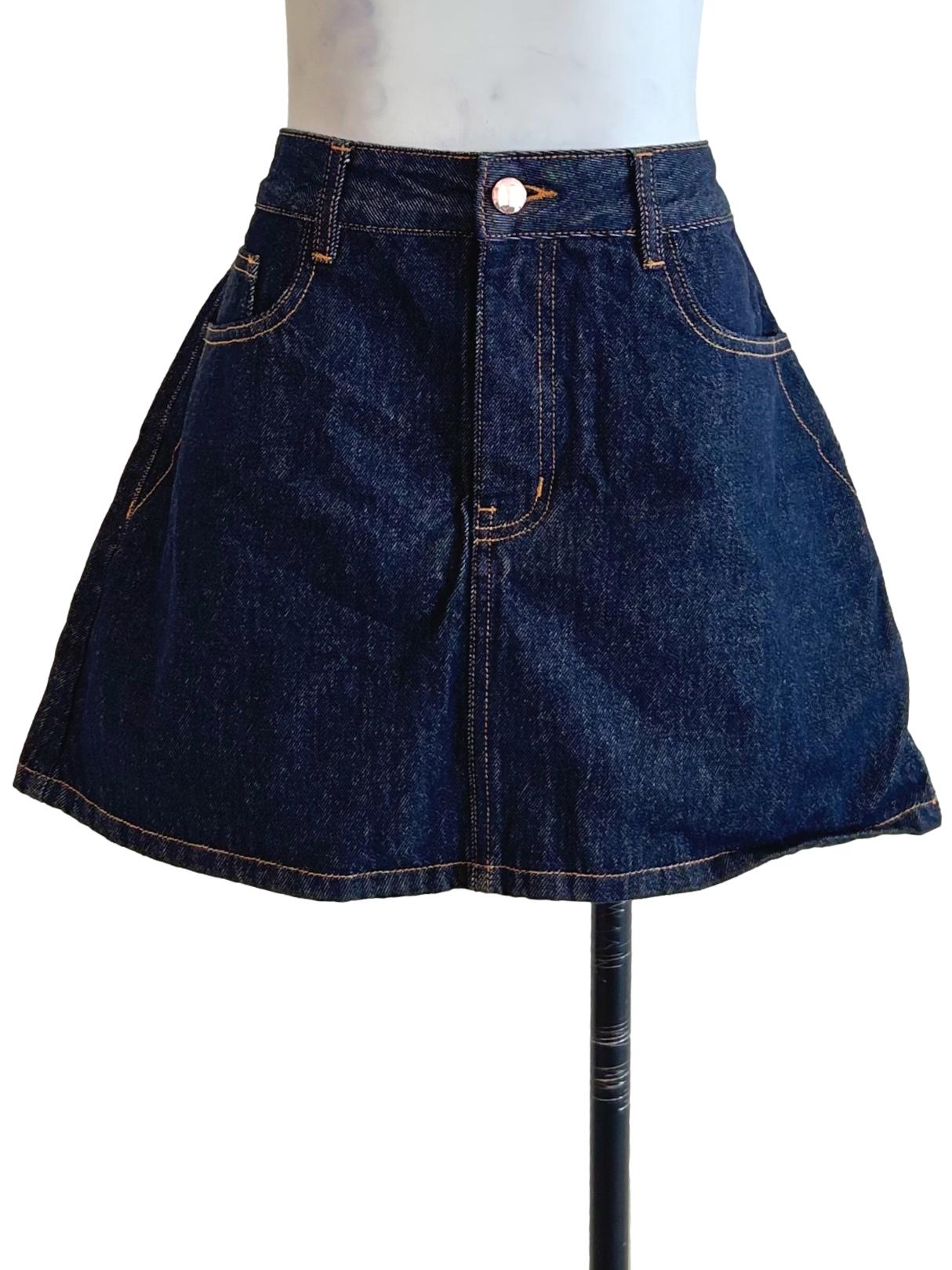 Dark Wash Denim Mini Skirt