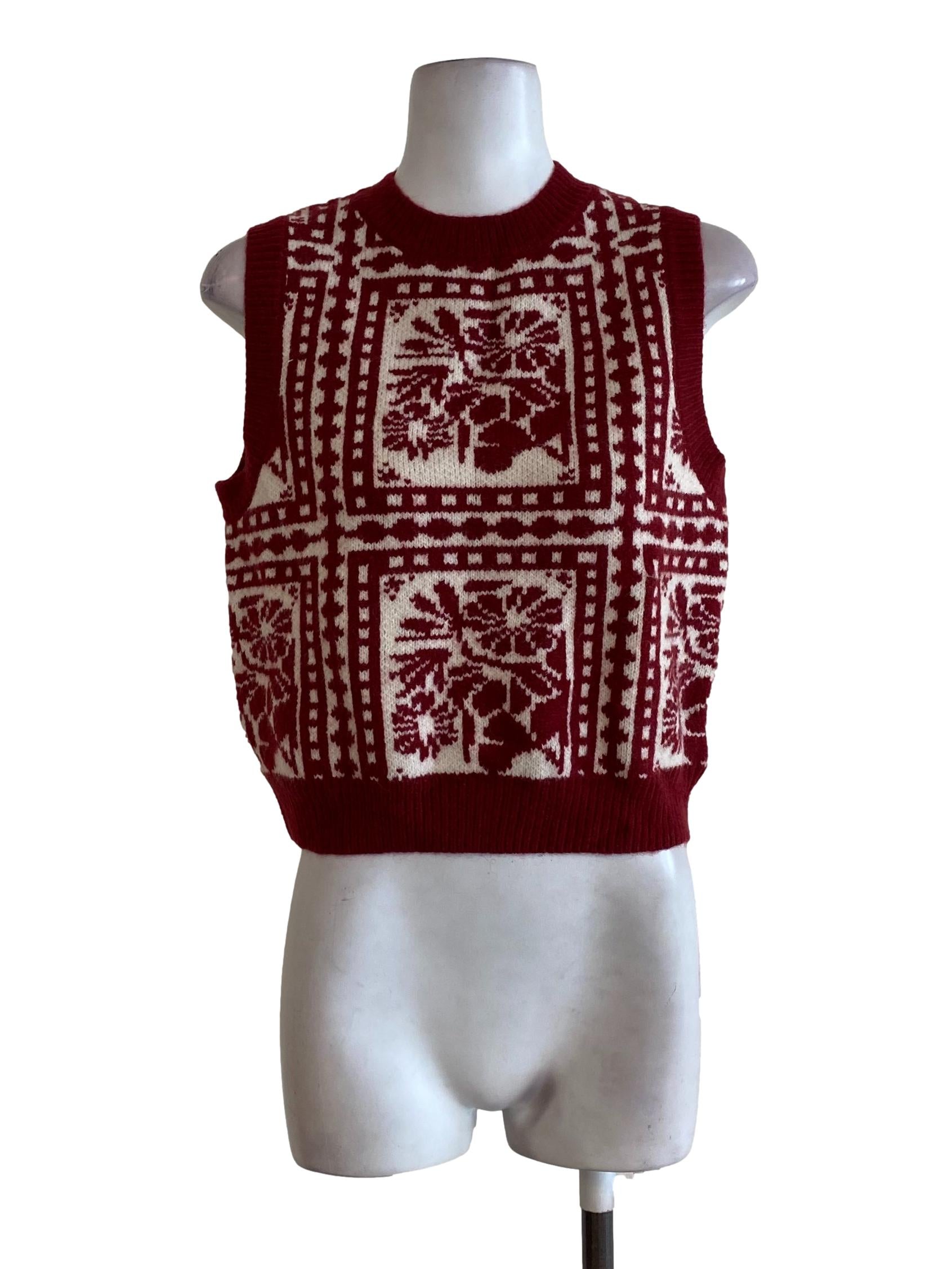 Red Patterned Knitwear