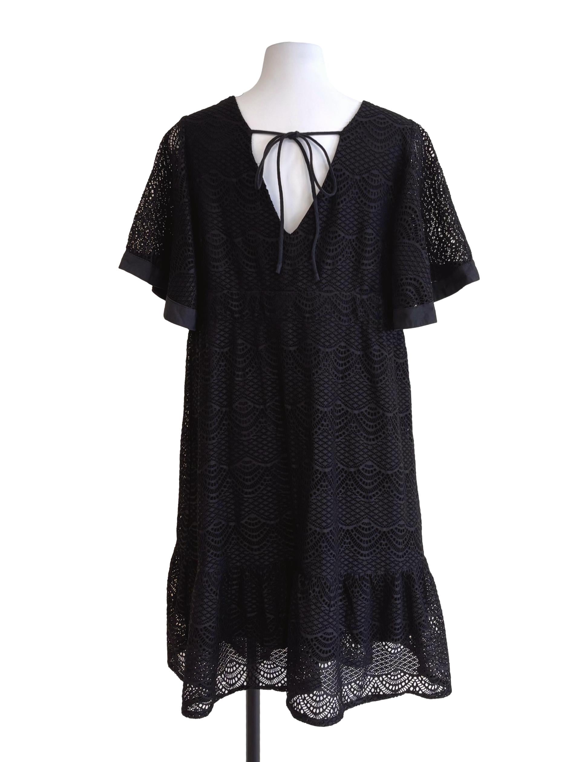 Black Lace Empire Dress
