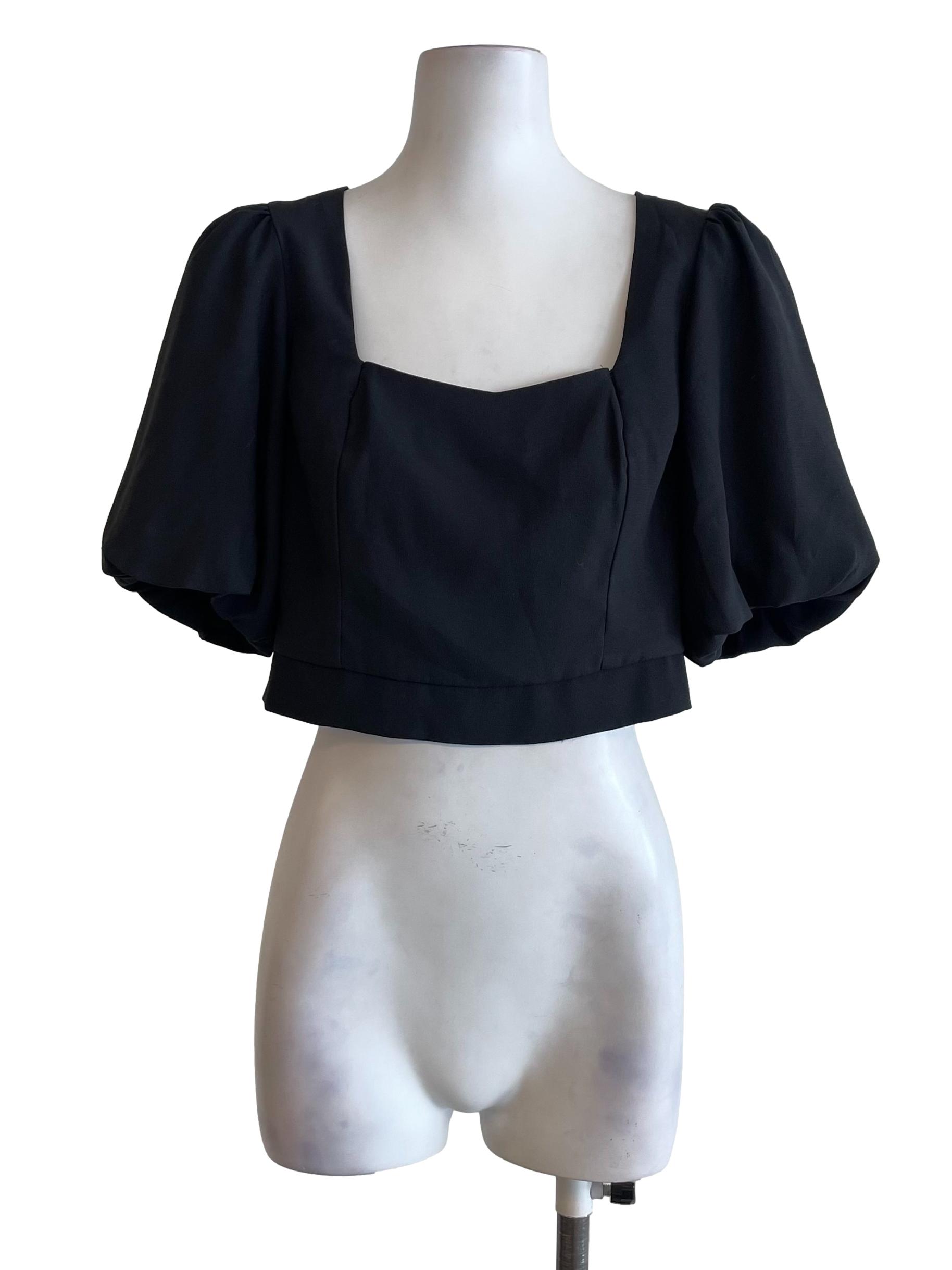 Charcoal Square Neck Crop Top