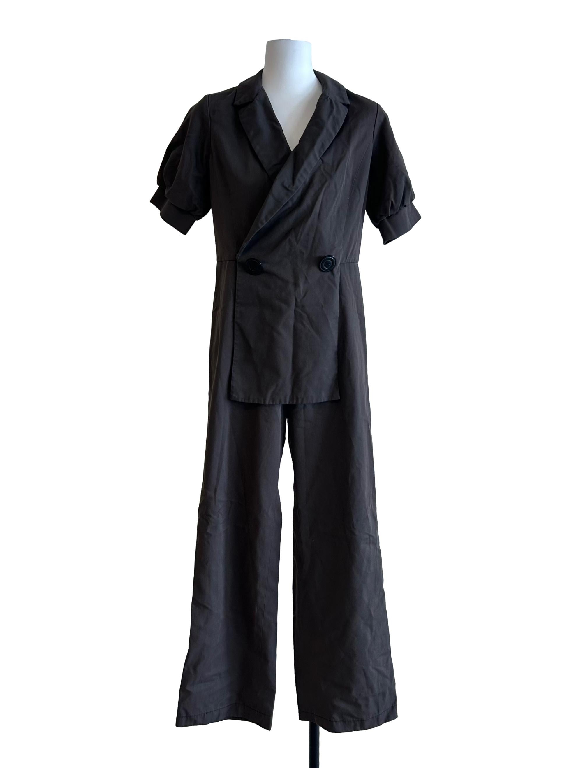 Ash Grey Short Sleeves Jumpsuit