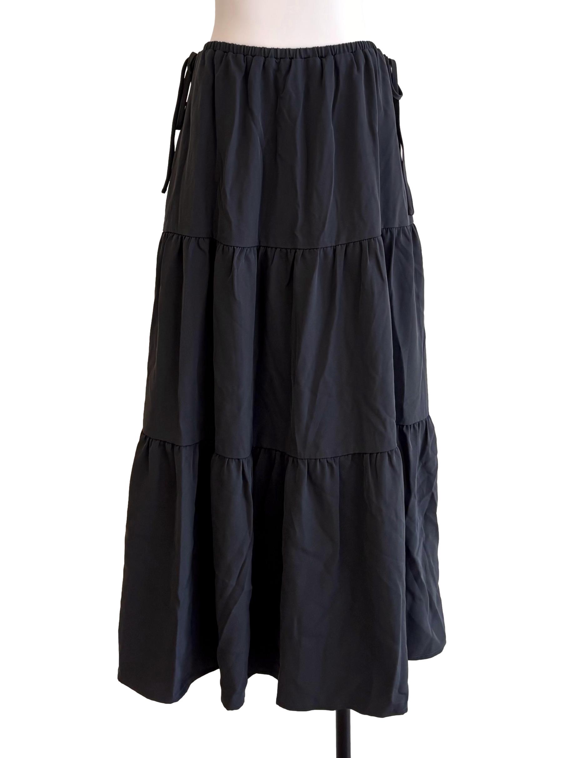 Anchor Grey Tiered Maxi Skirt