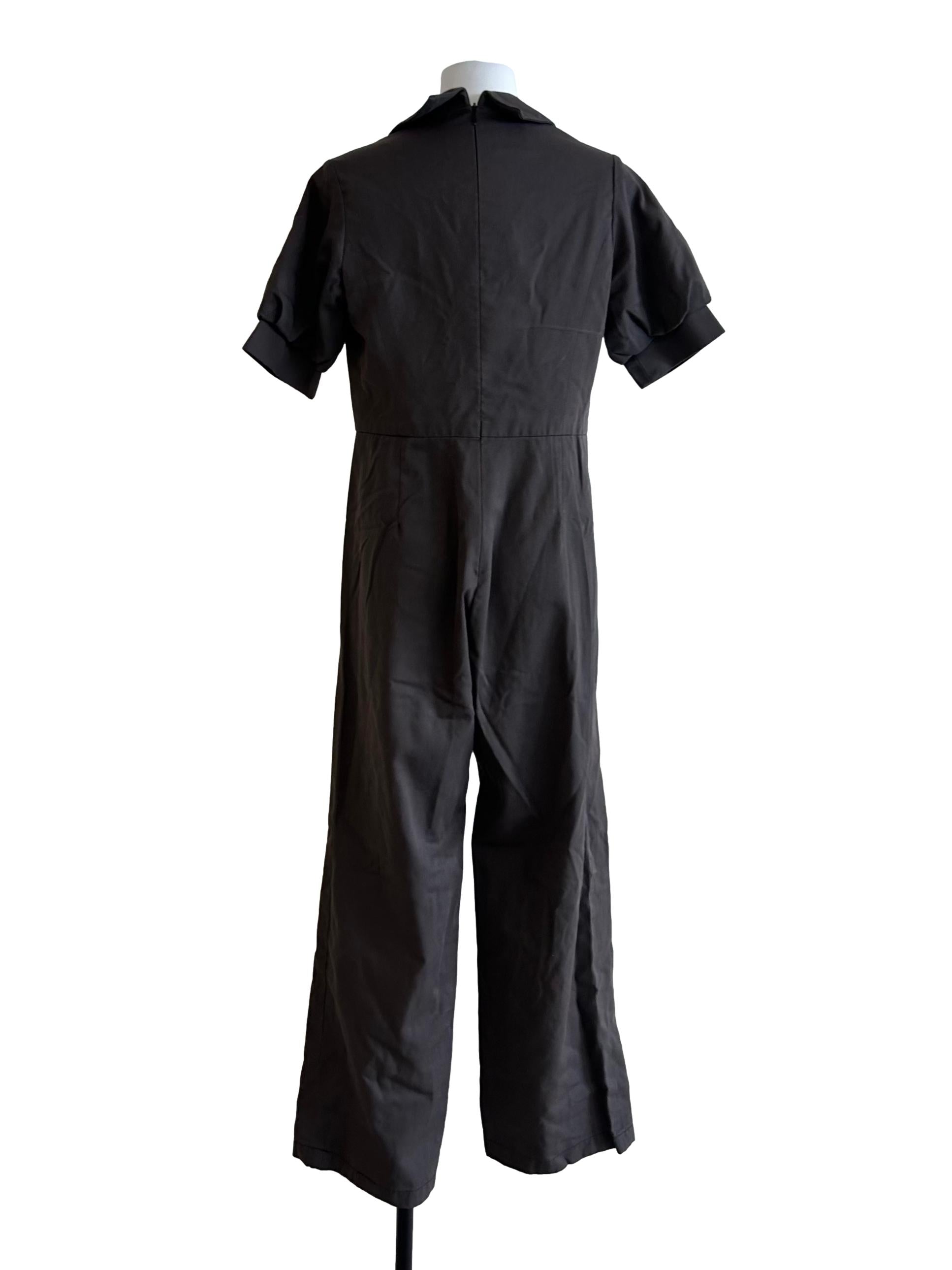 Ash Grey Short Sleeves Jumpsuit