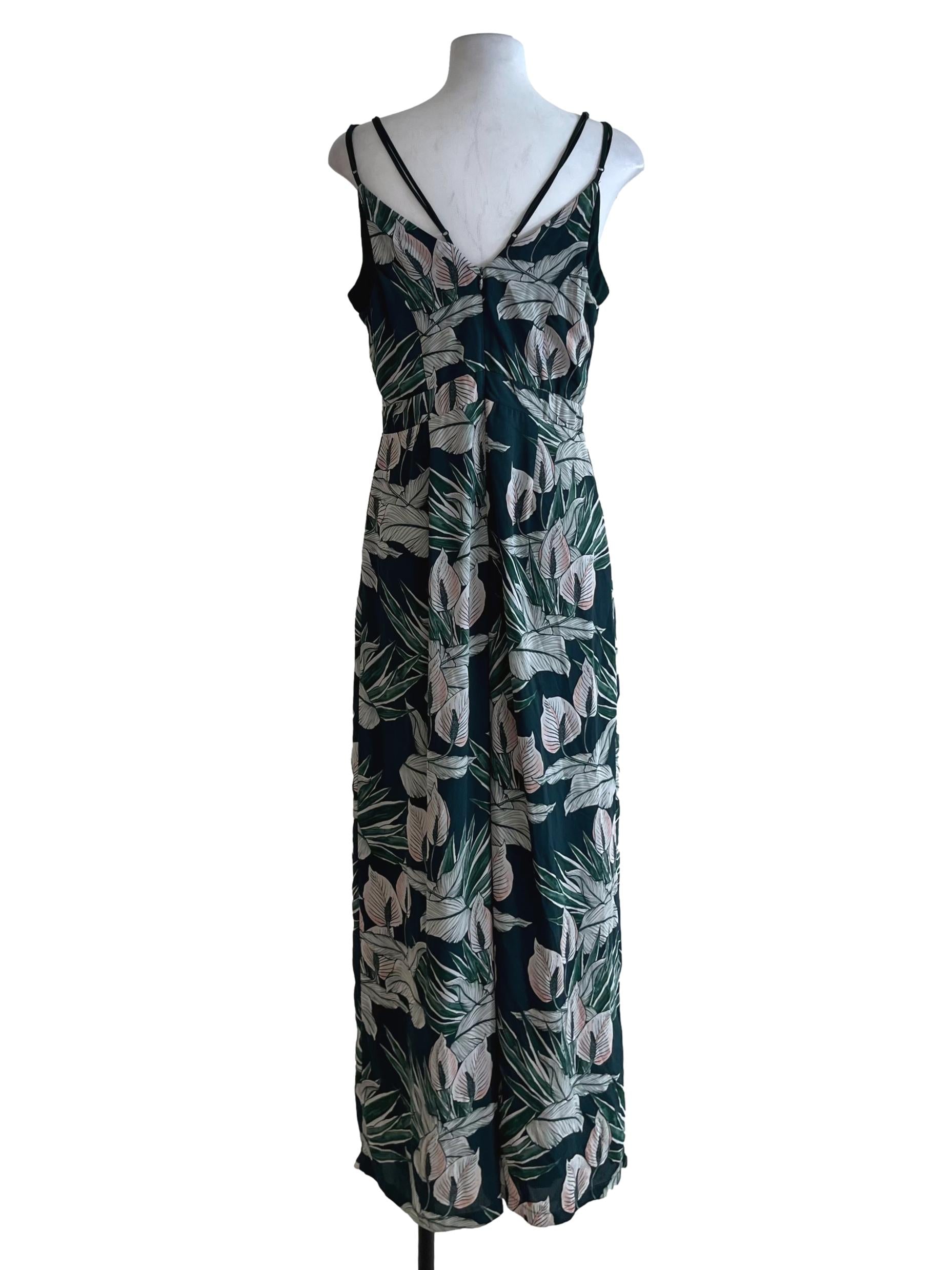Pine Green Floral Jumpsuit