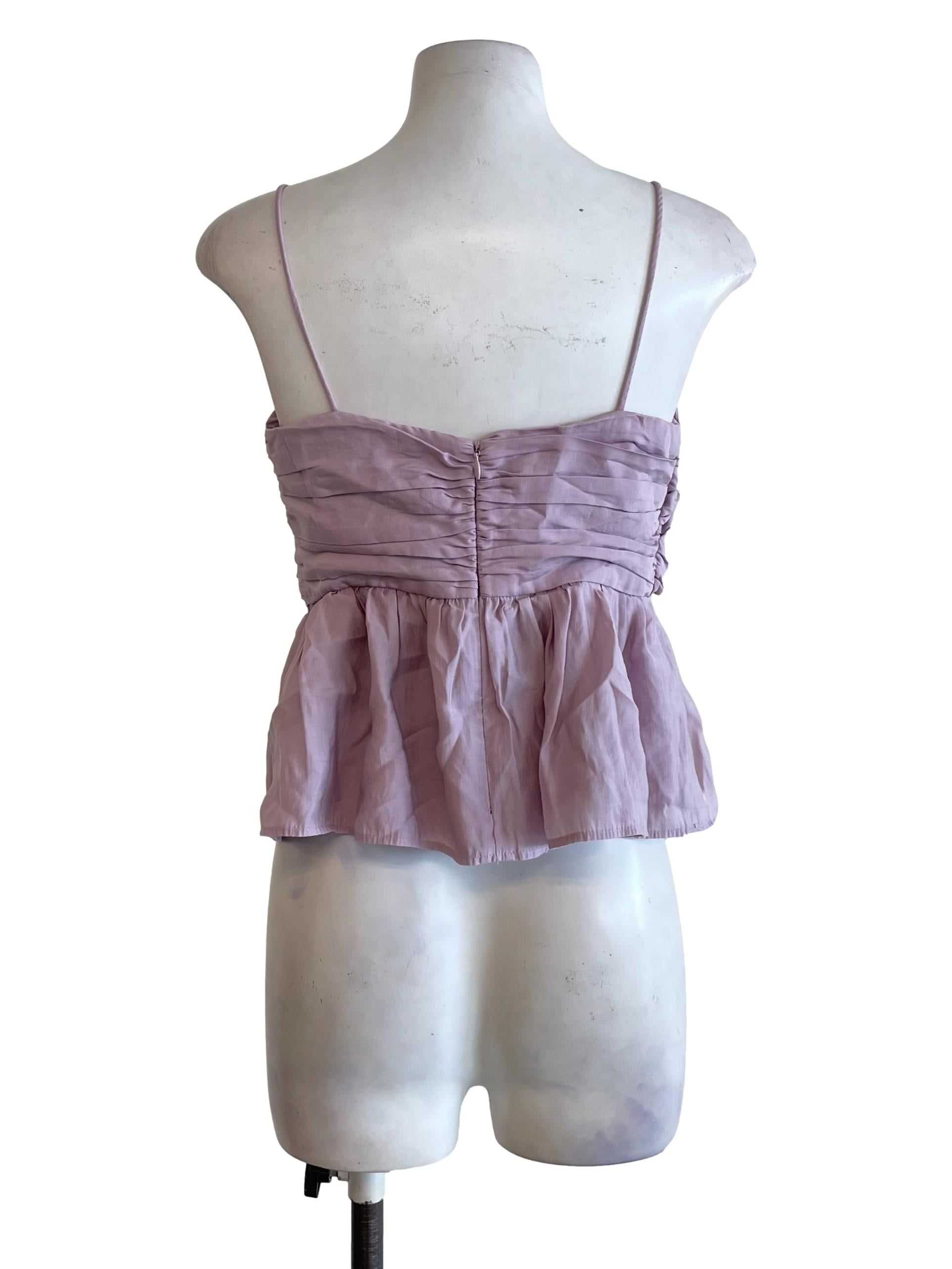Lavender Peplum Crop Top
