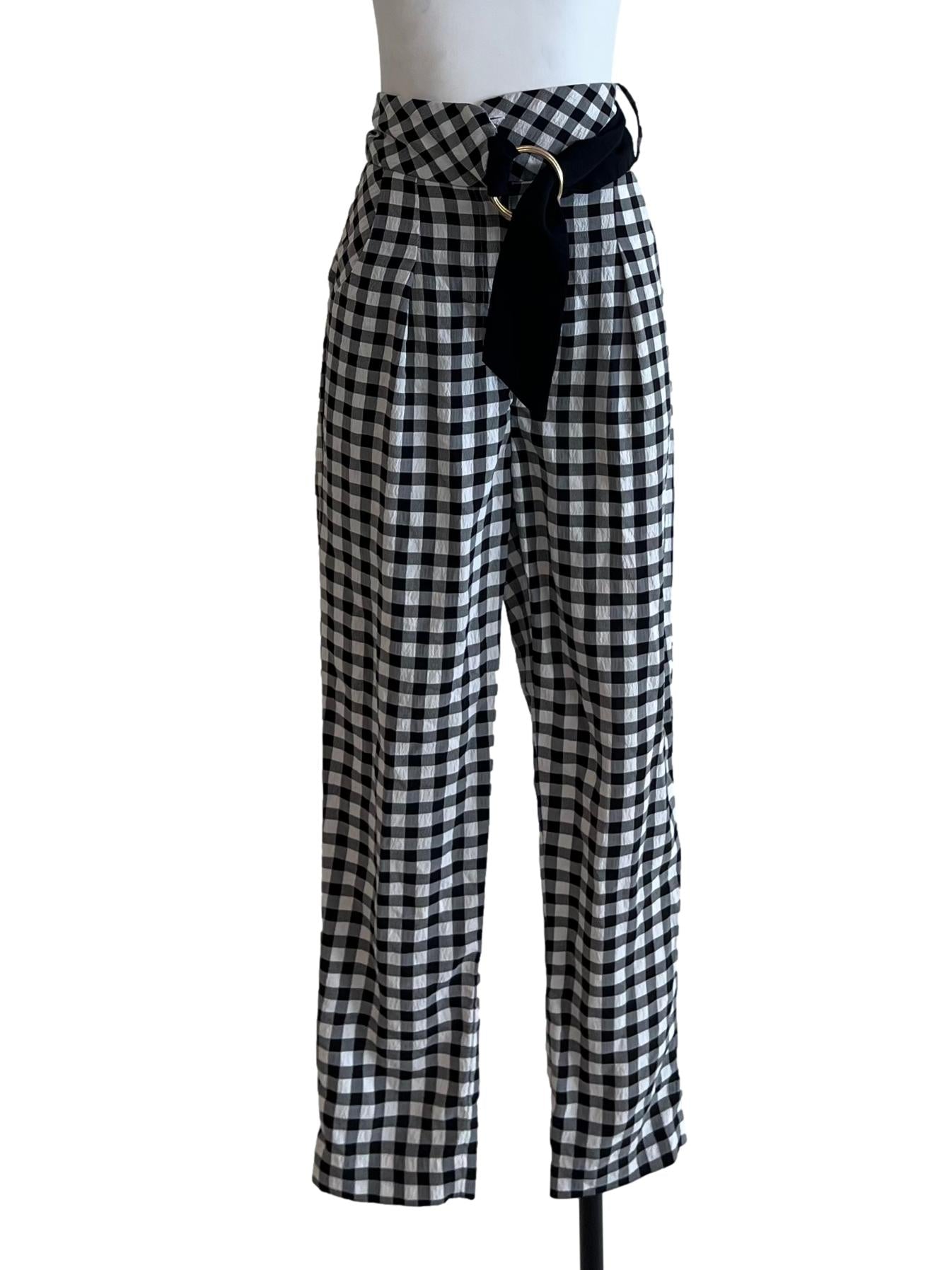 Black Gingham Formal Pants