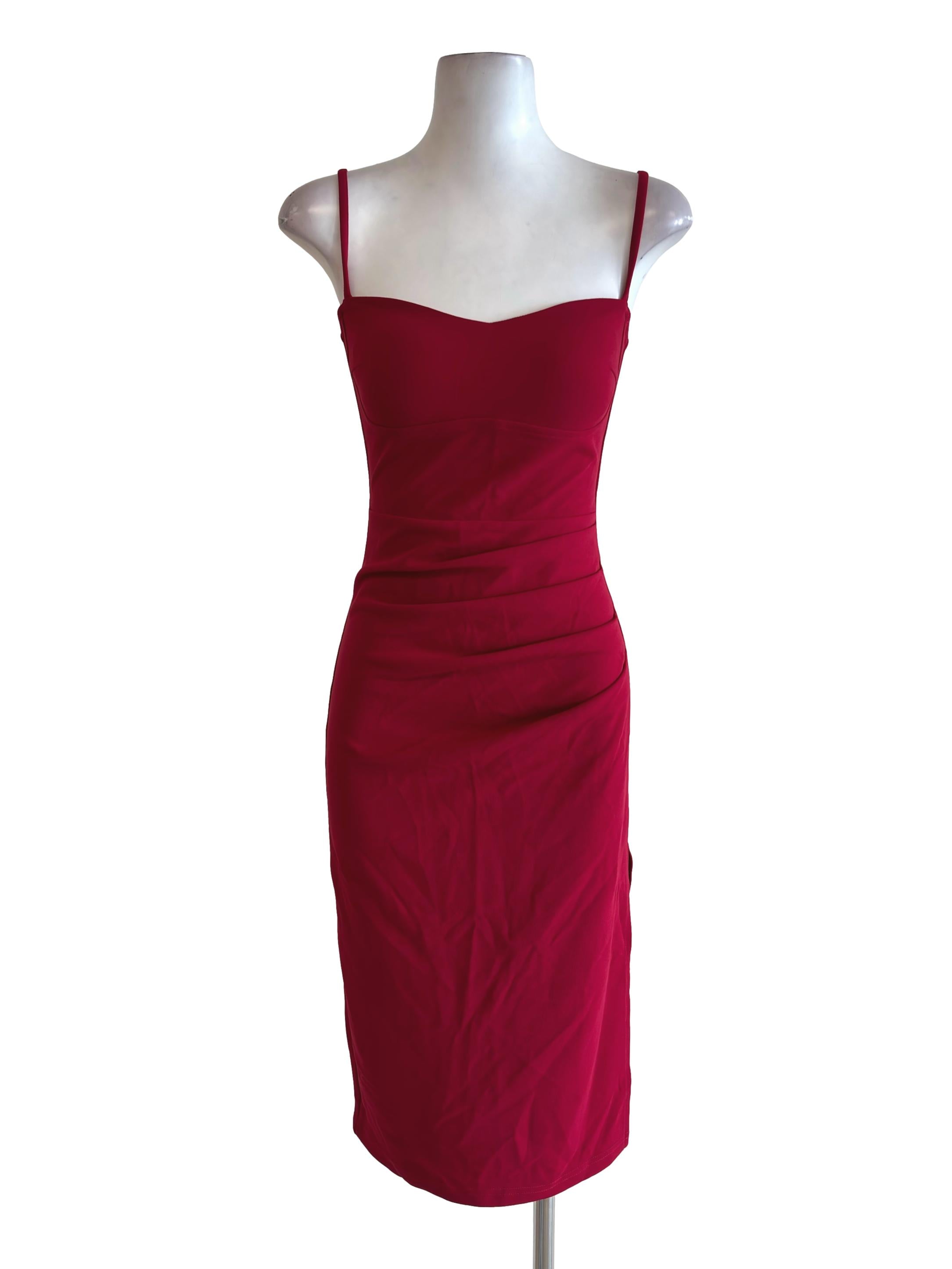 Cherry Red Slip Midi Dress