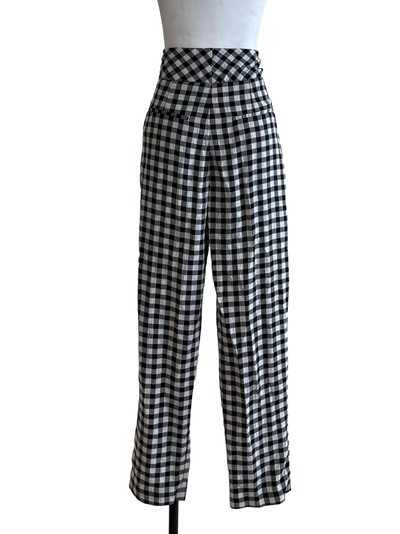 Black Gingham Formal Pants
