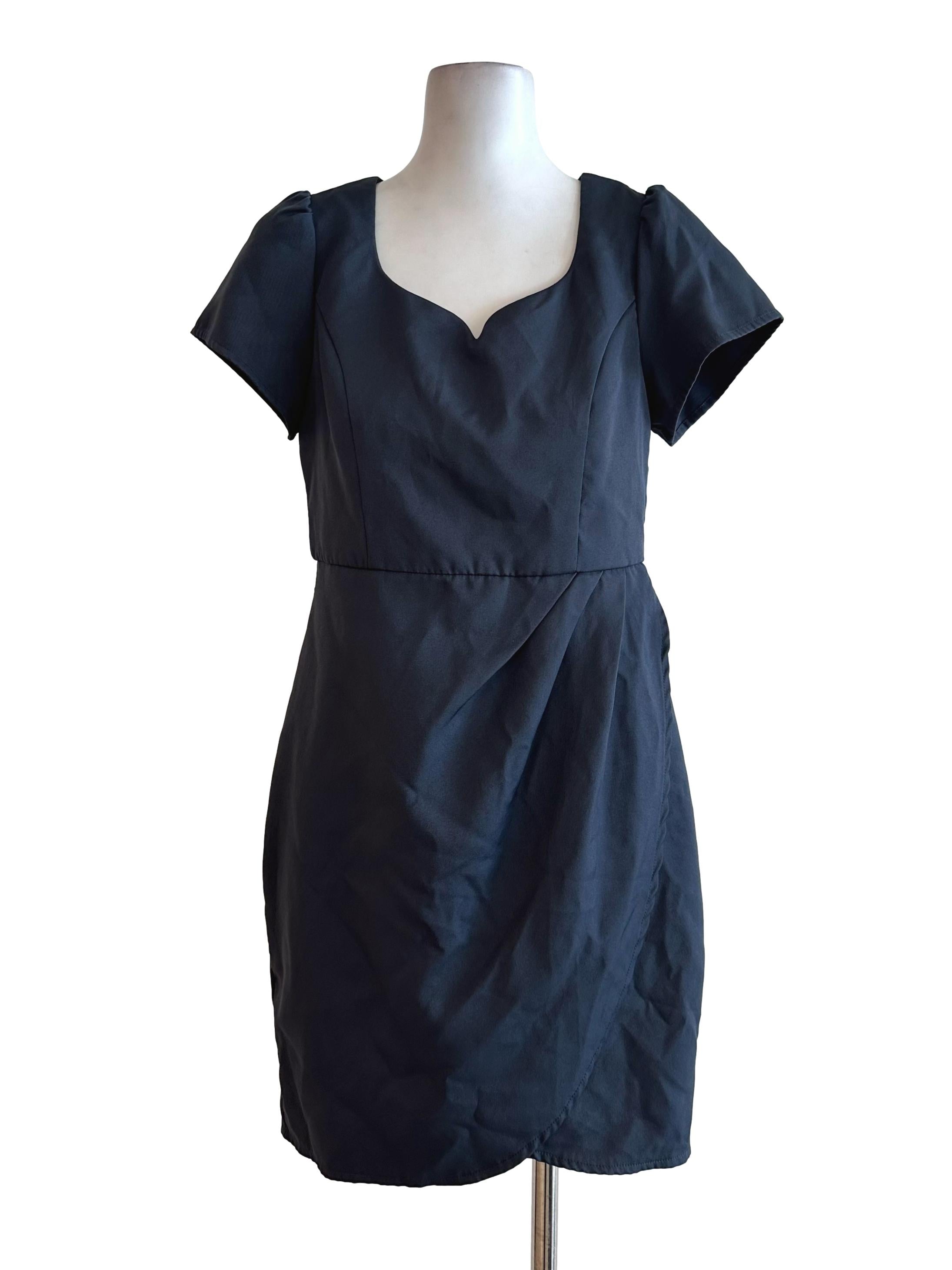Dove Grey Drape Short Sleeve Dress