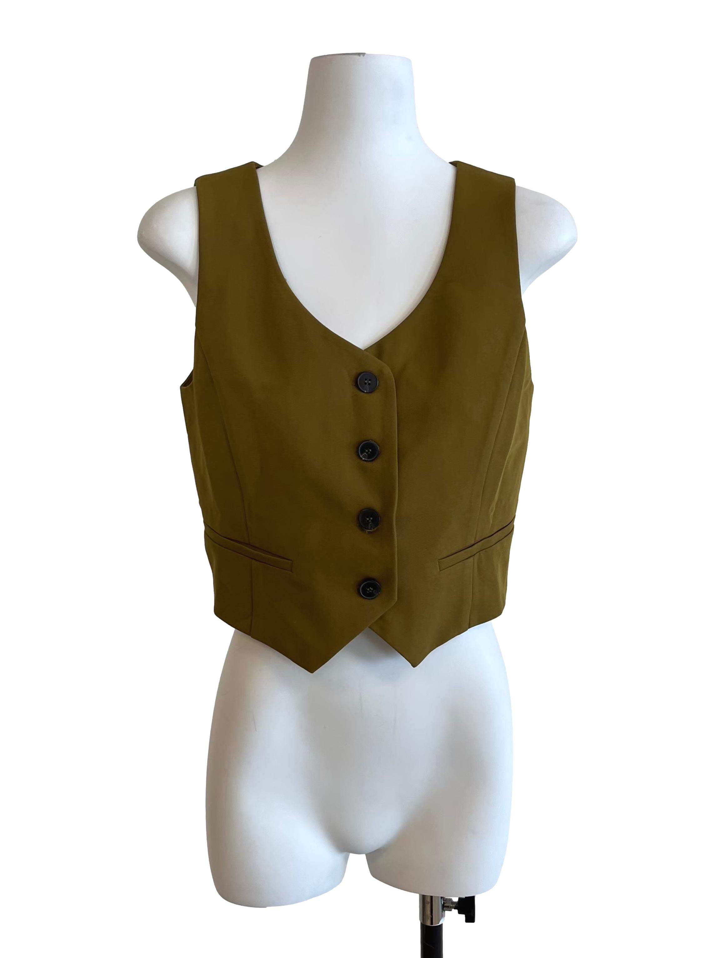 Forest Green Button Down Vest