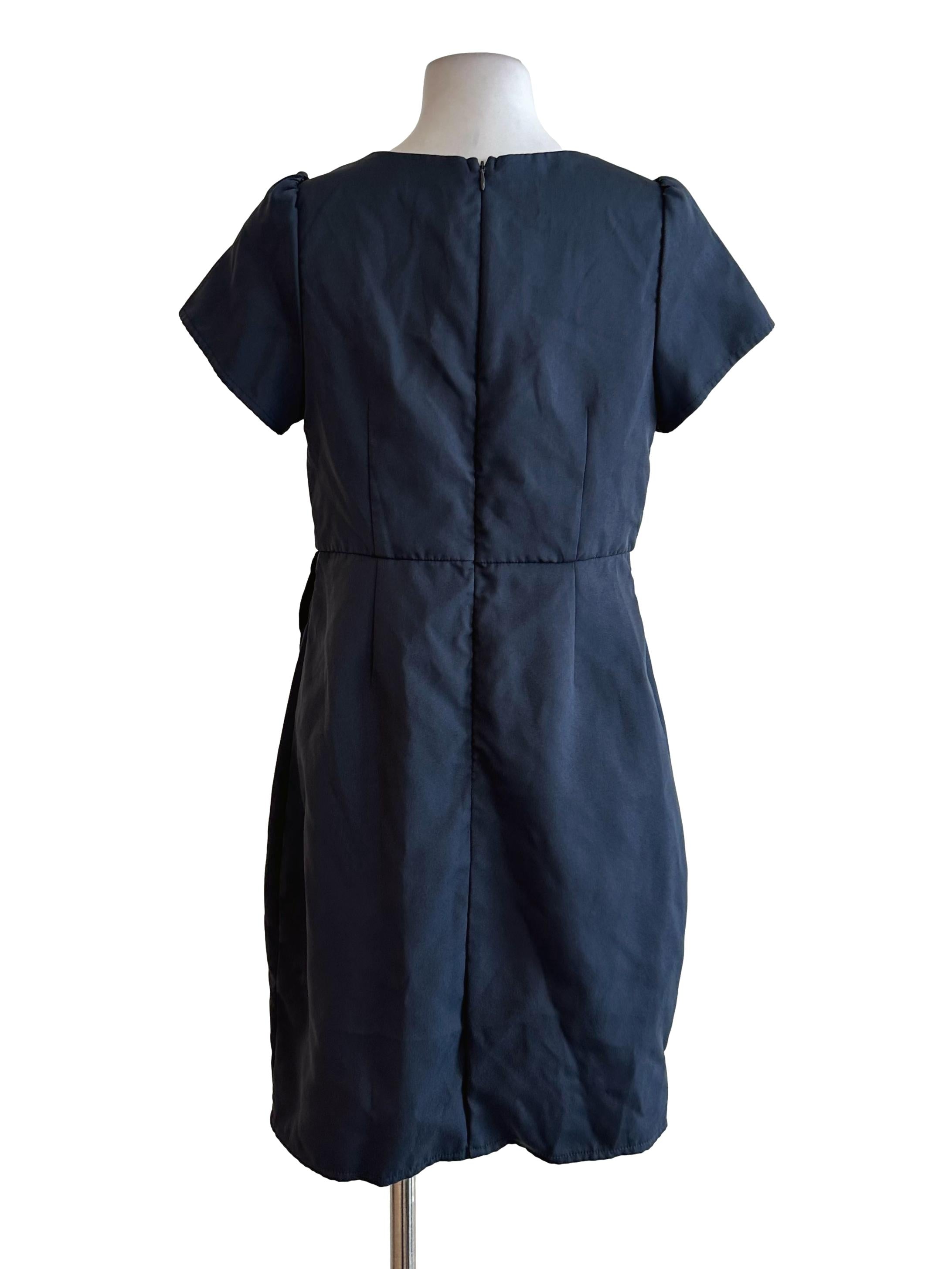 Dove Grey Drape Short Sleeve Dress