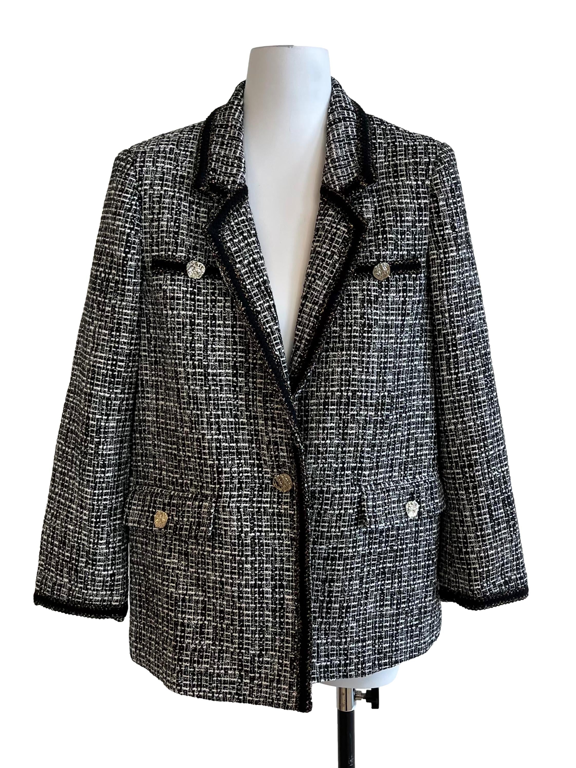 Black Tweed Utility Blazer