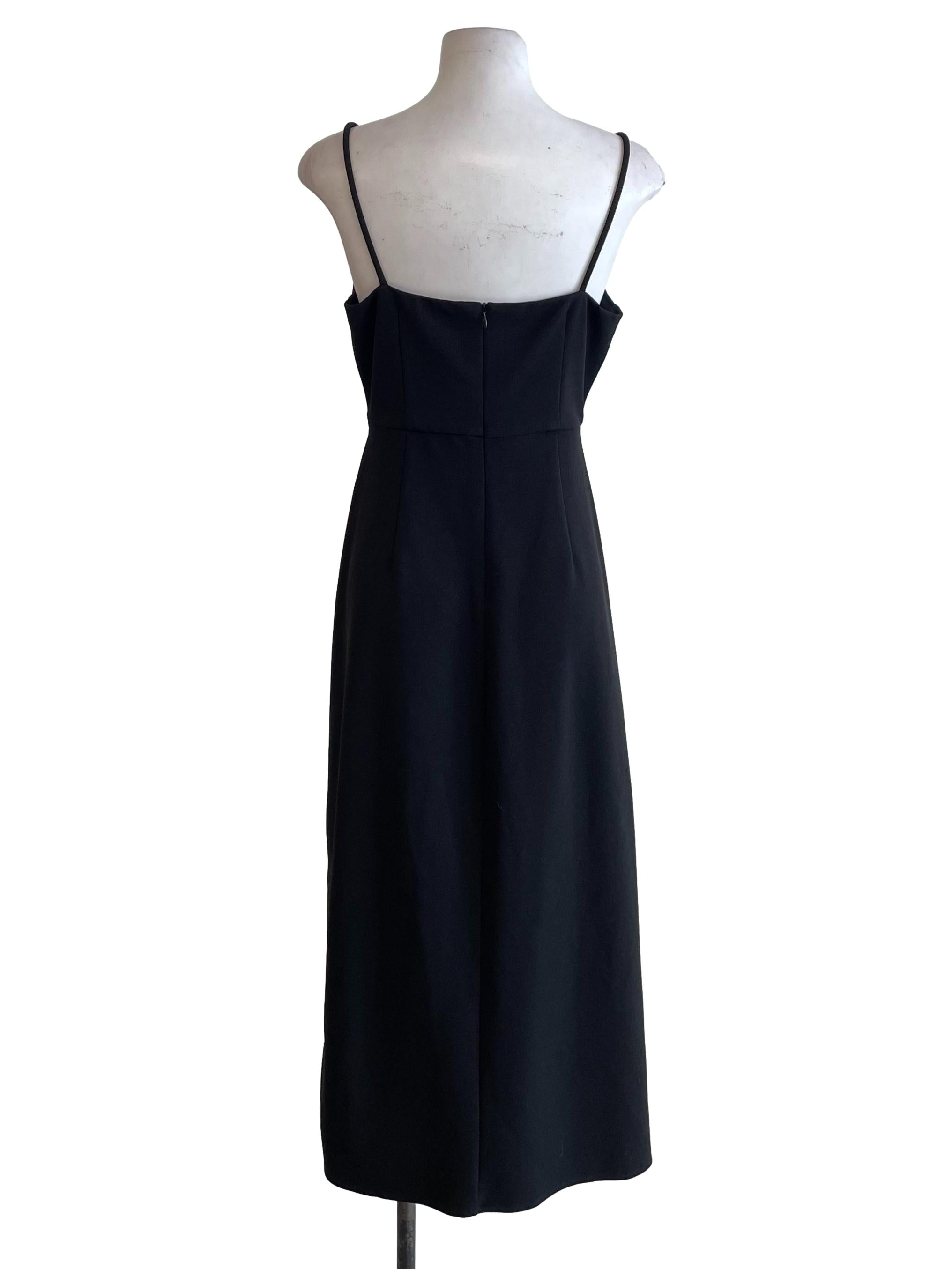 Black Open Waist Slip Dress