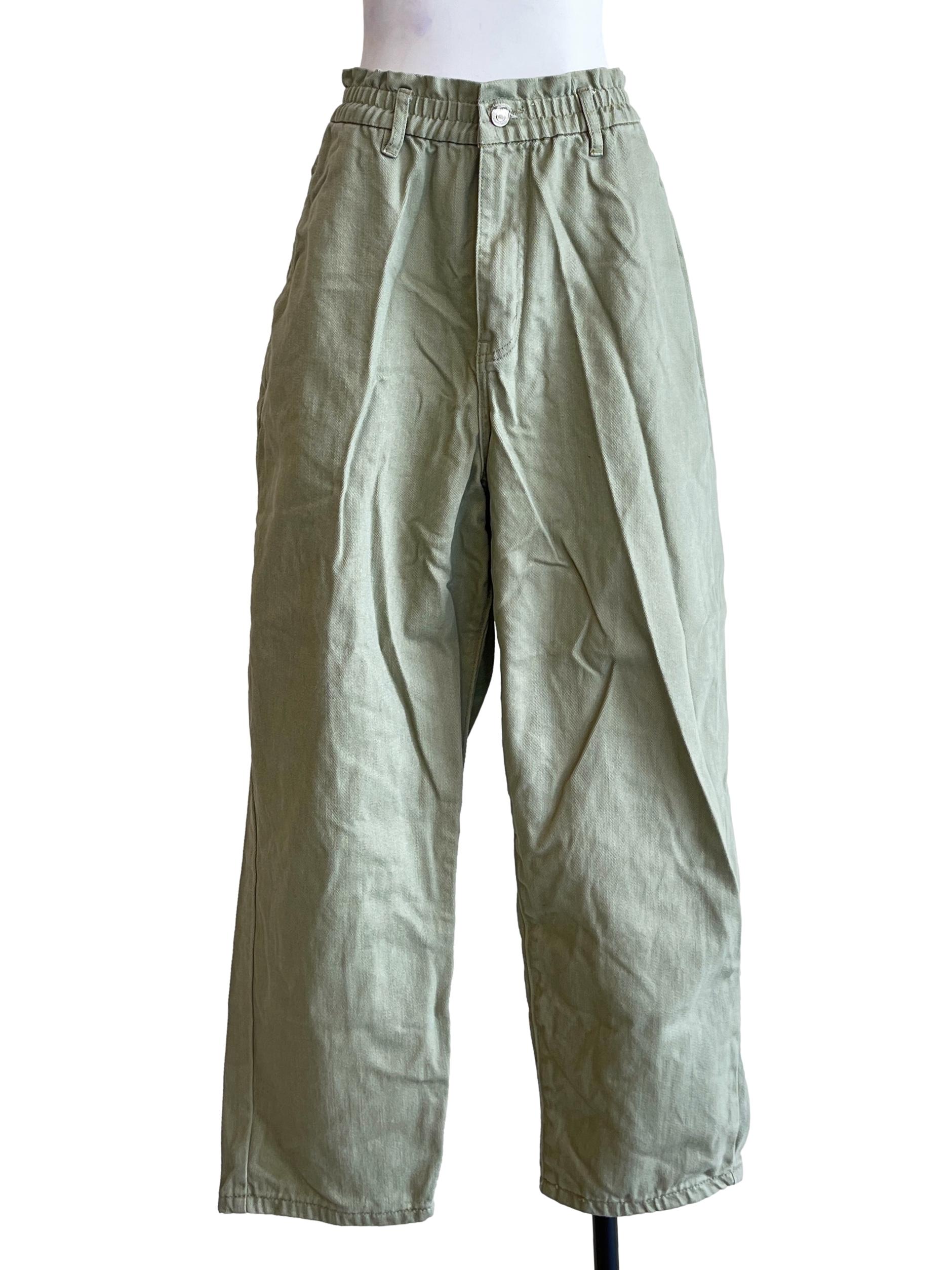 Olive Green Straight Jeans
