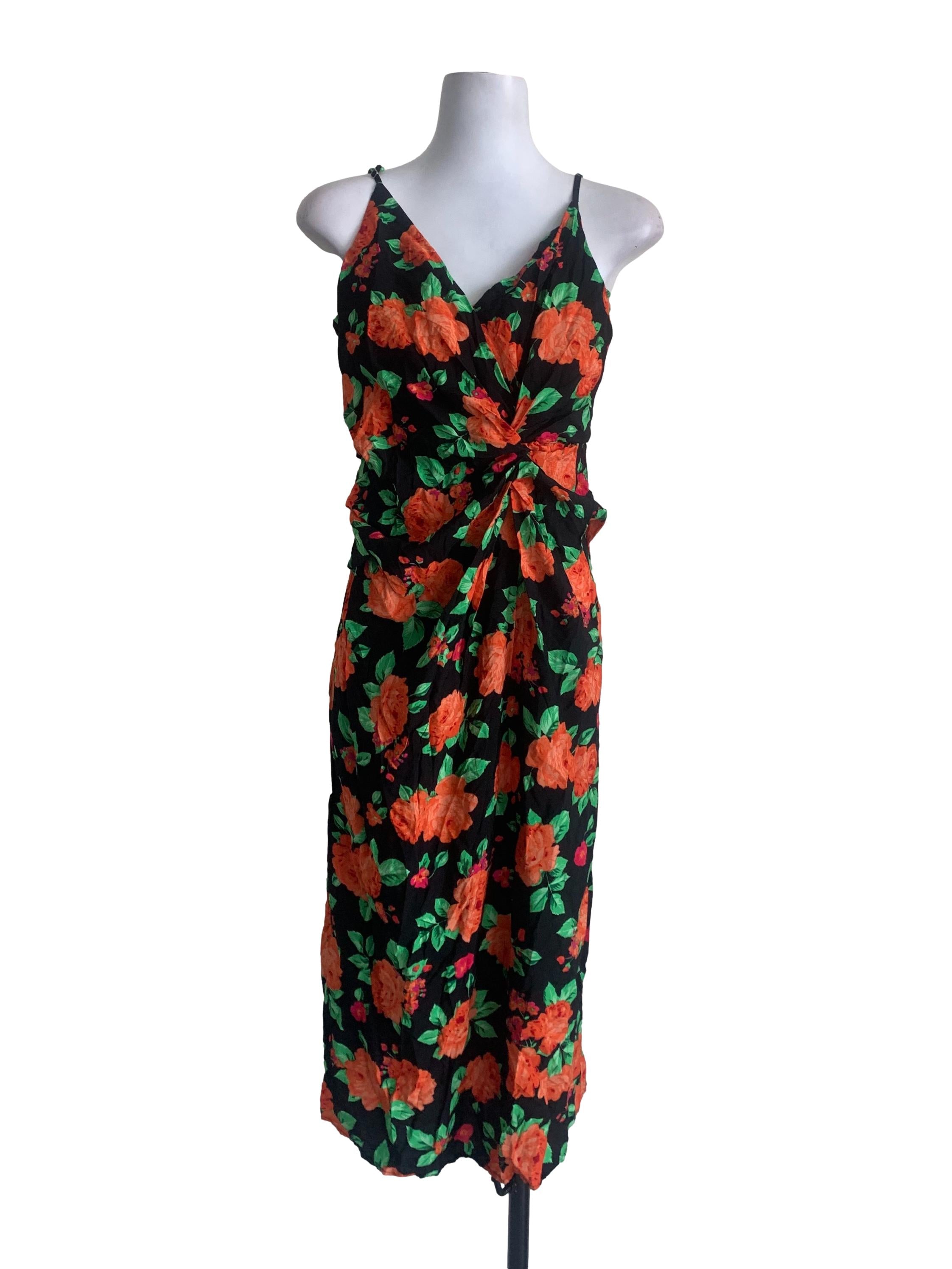 Black Floral Pattern Dress