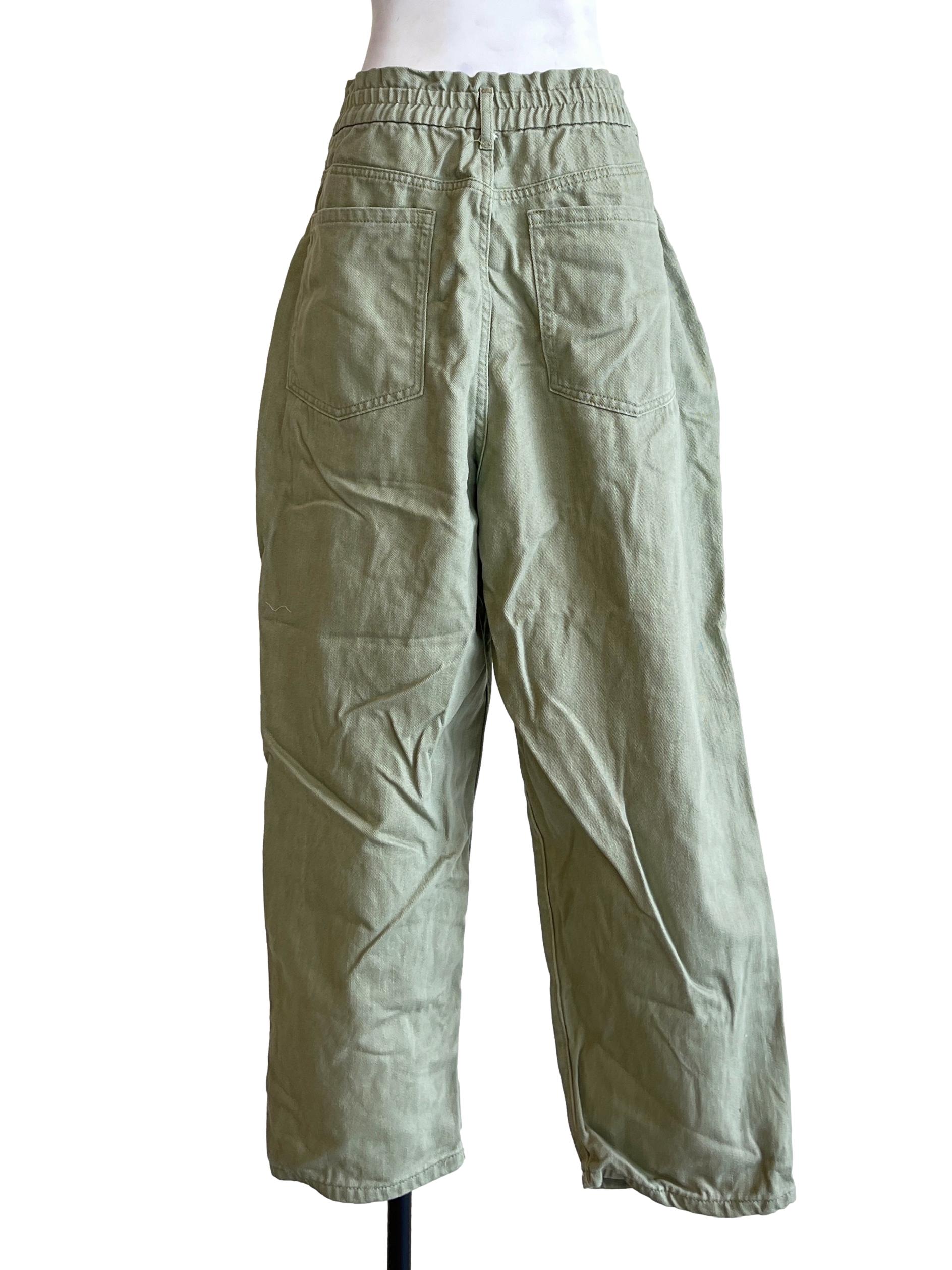 Olive Green Straight Jeans