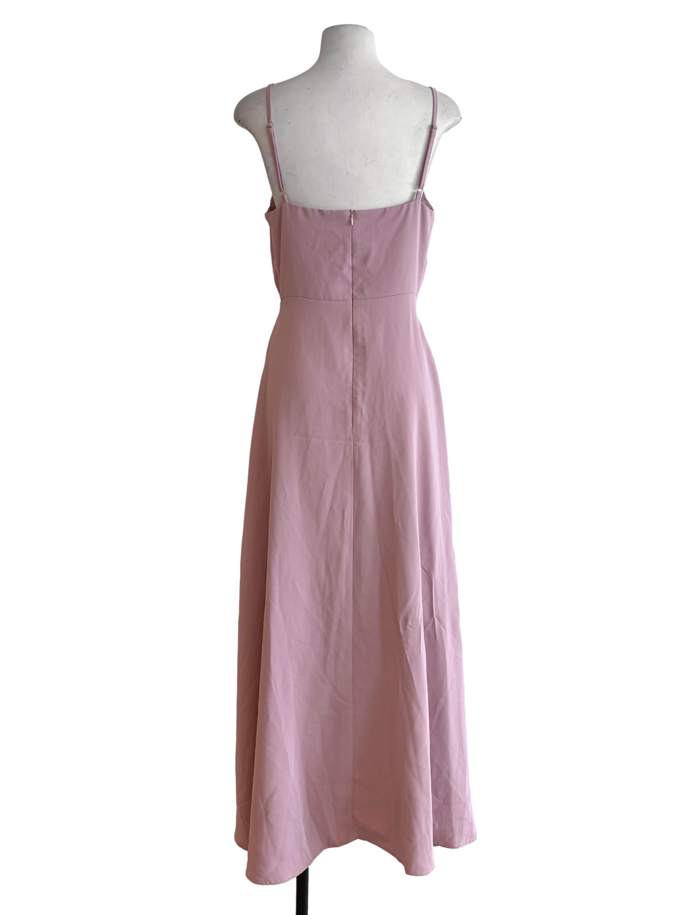 Blush Pink Cross Front Spaghetti Strap Slip Dress