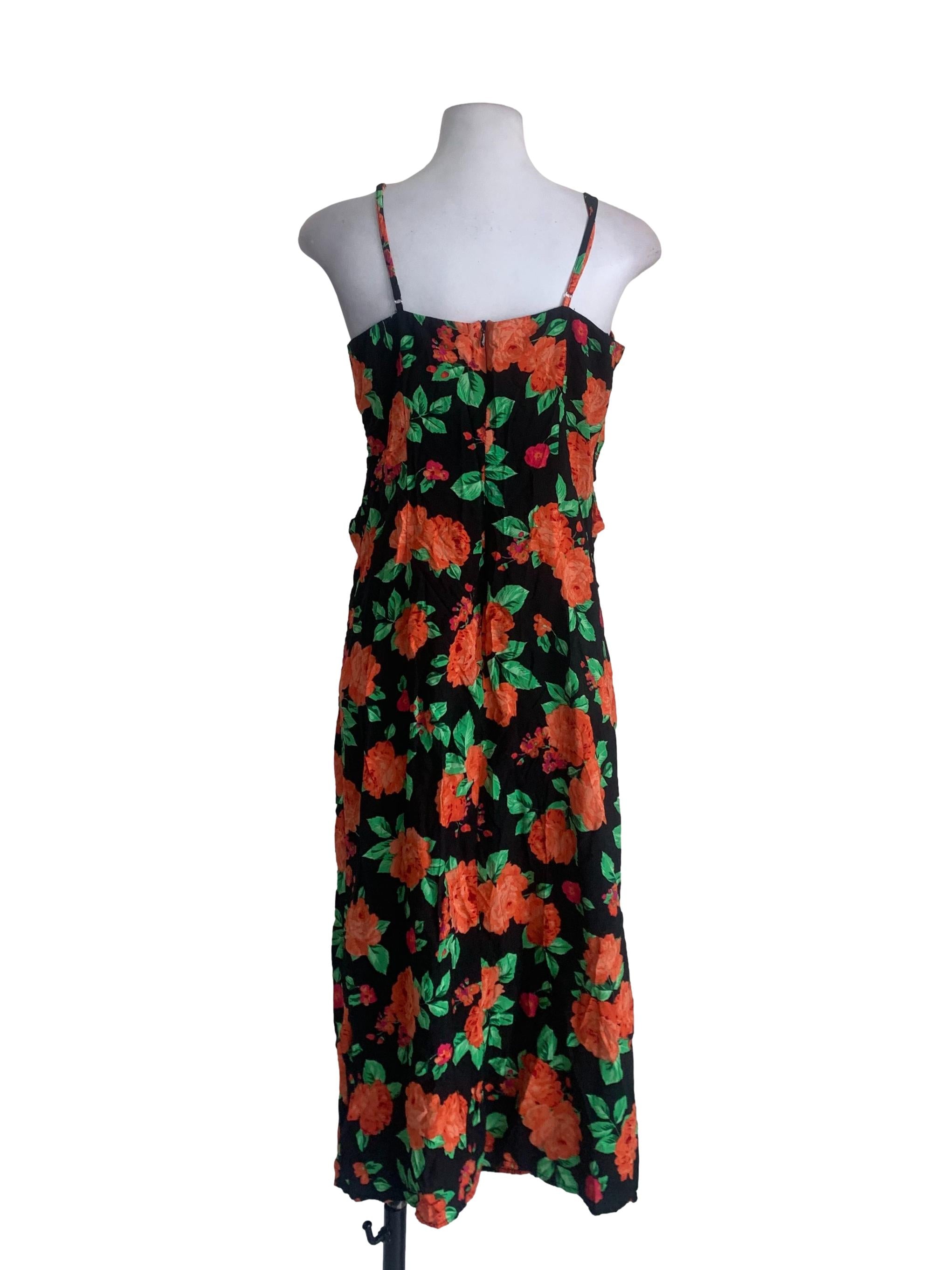 Black Floral Pattern Dress