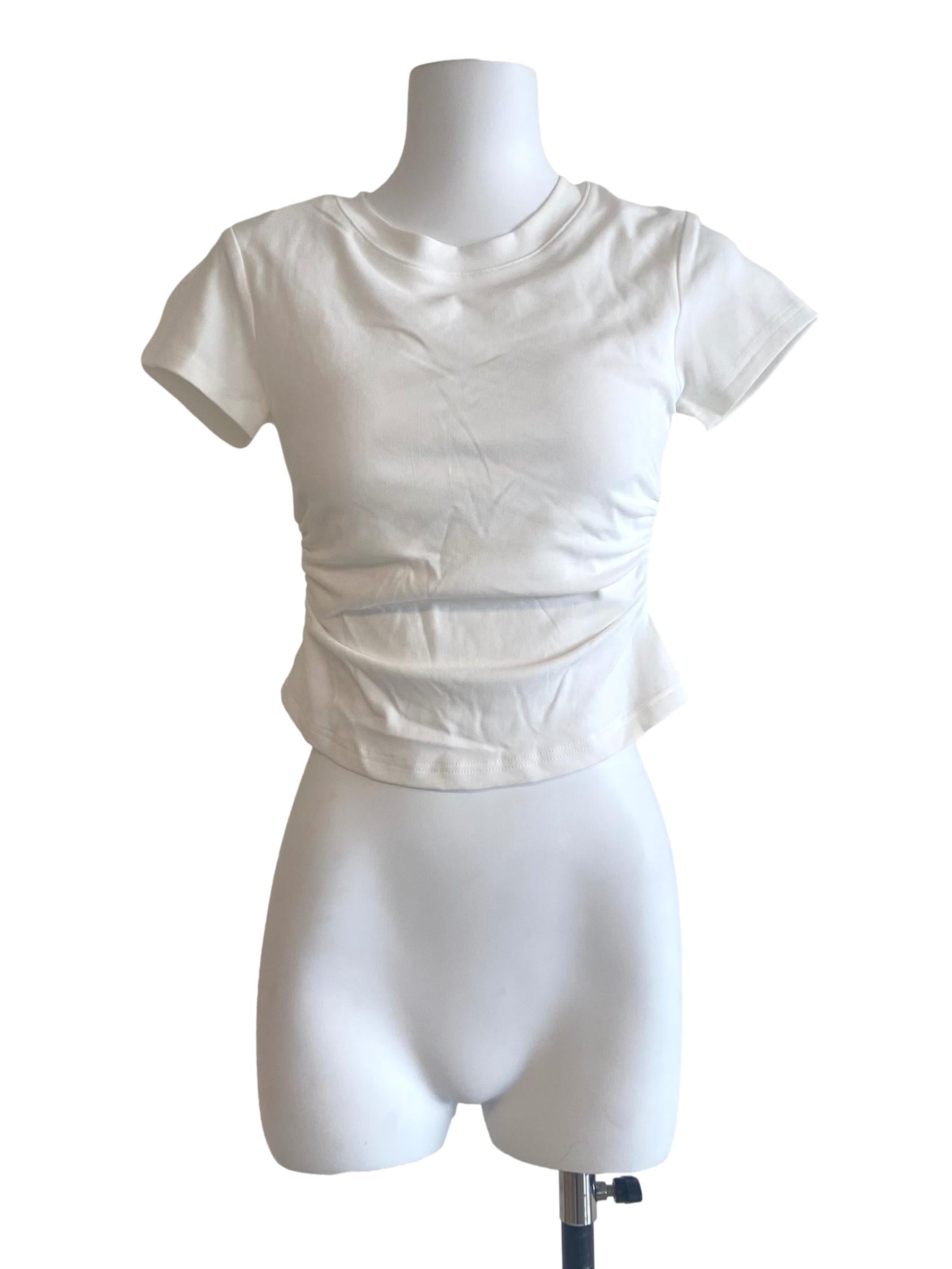 White Twill Stretchable Top