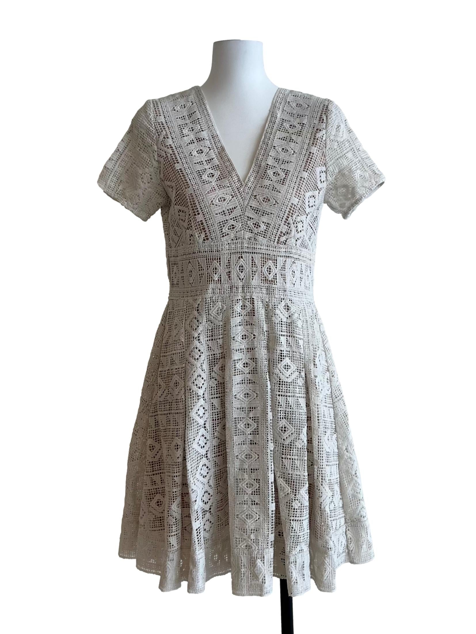 Off-White Eyelet Dress