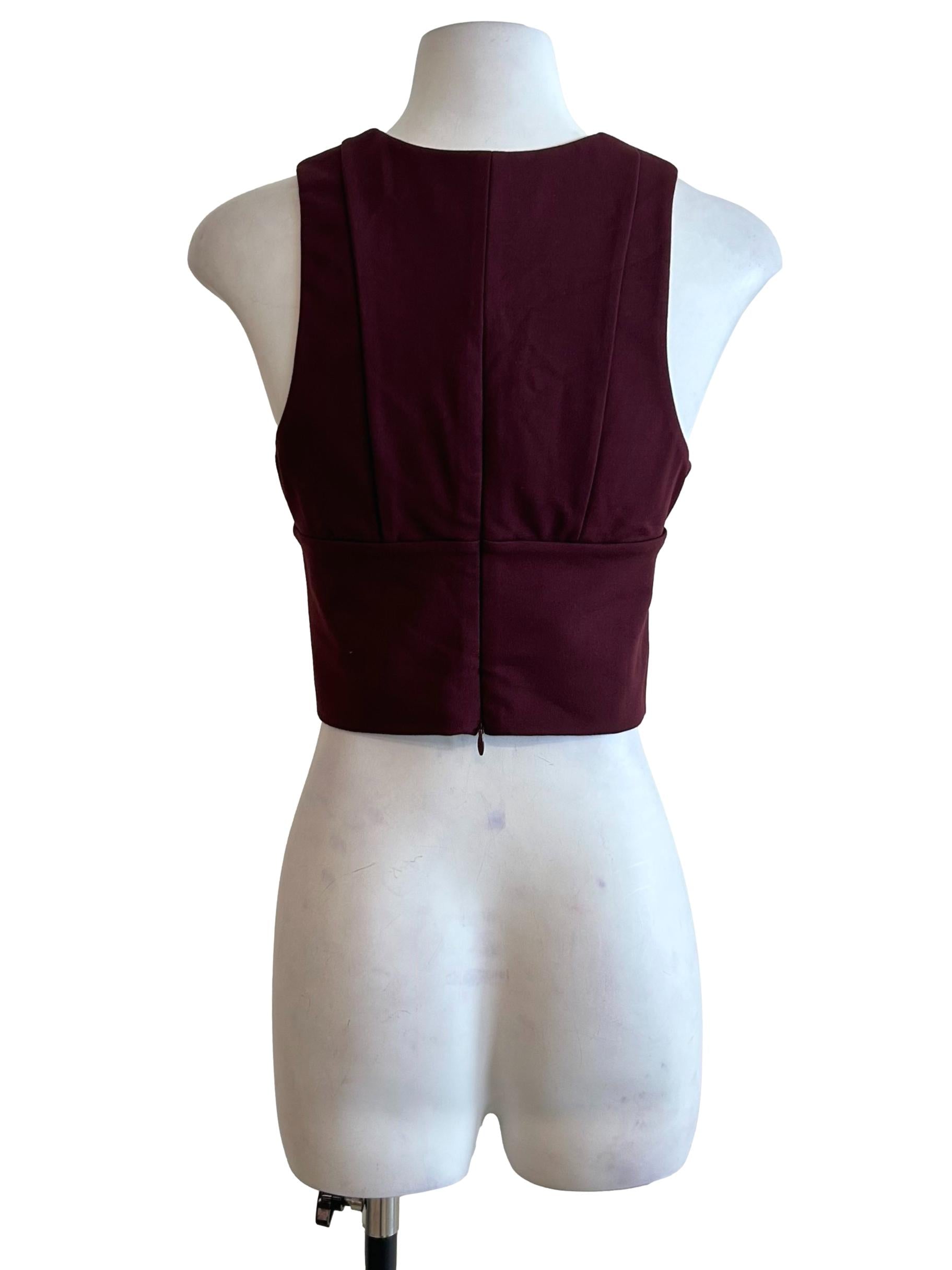 Jam Purple Deep V Neck Crop