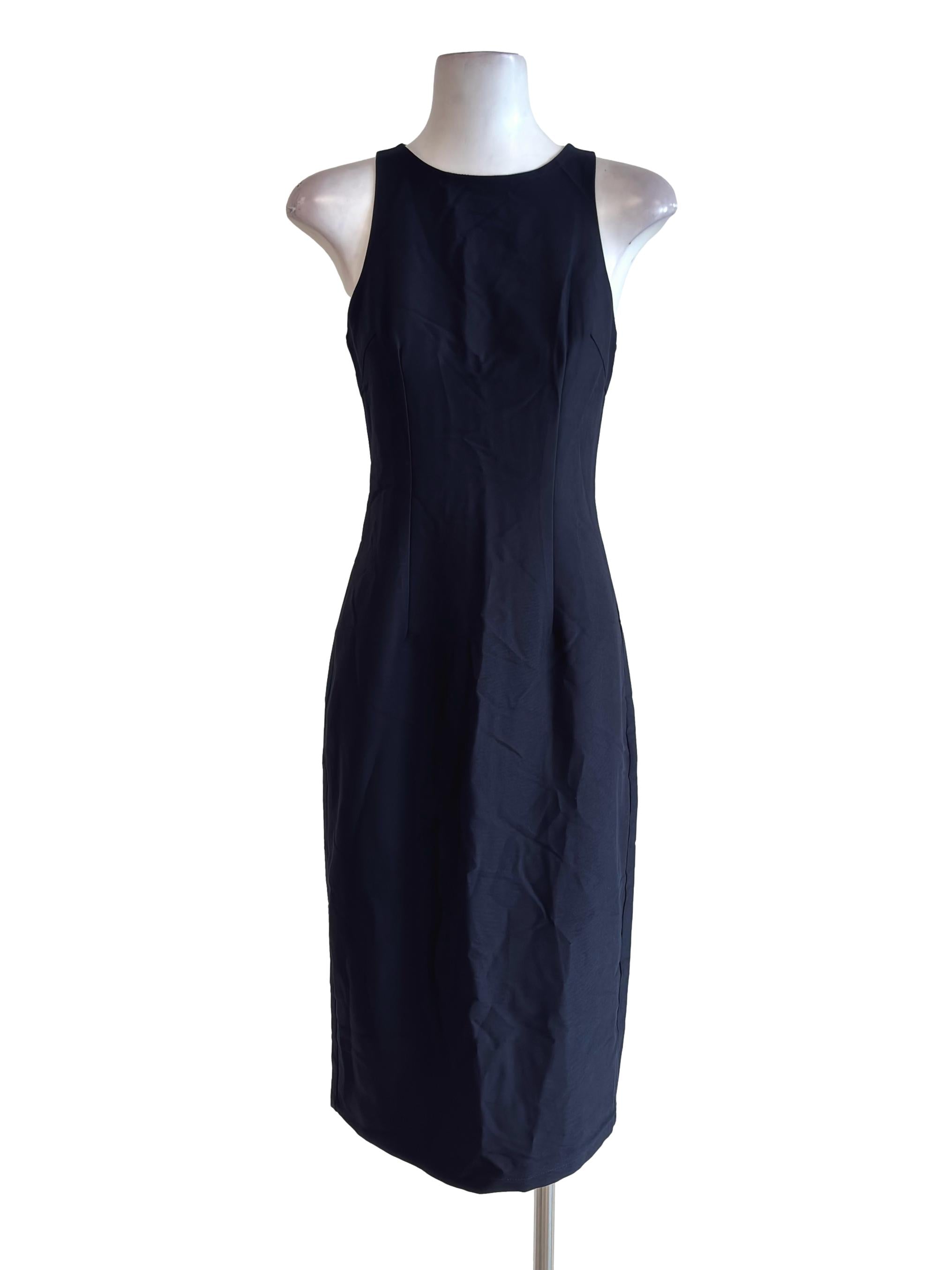 Dark Blue Shift Midi Dress
