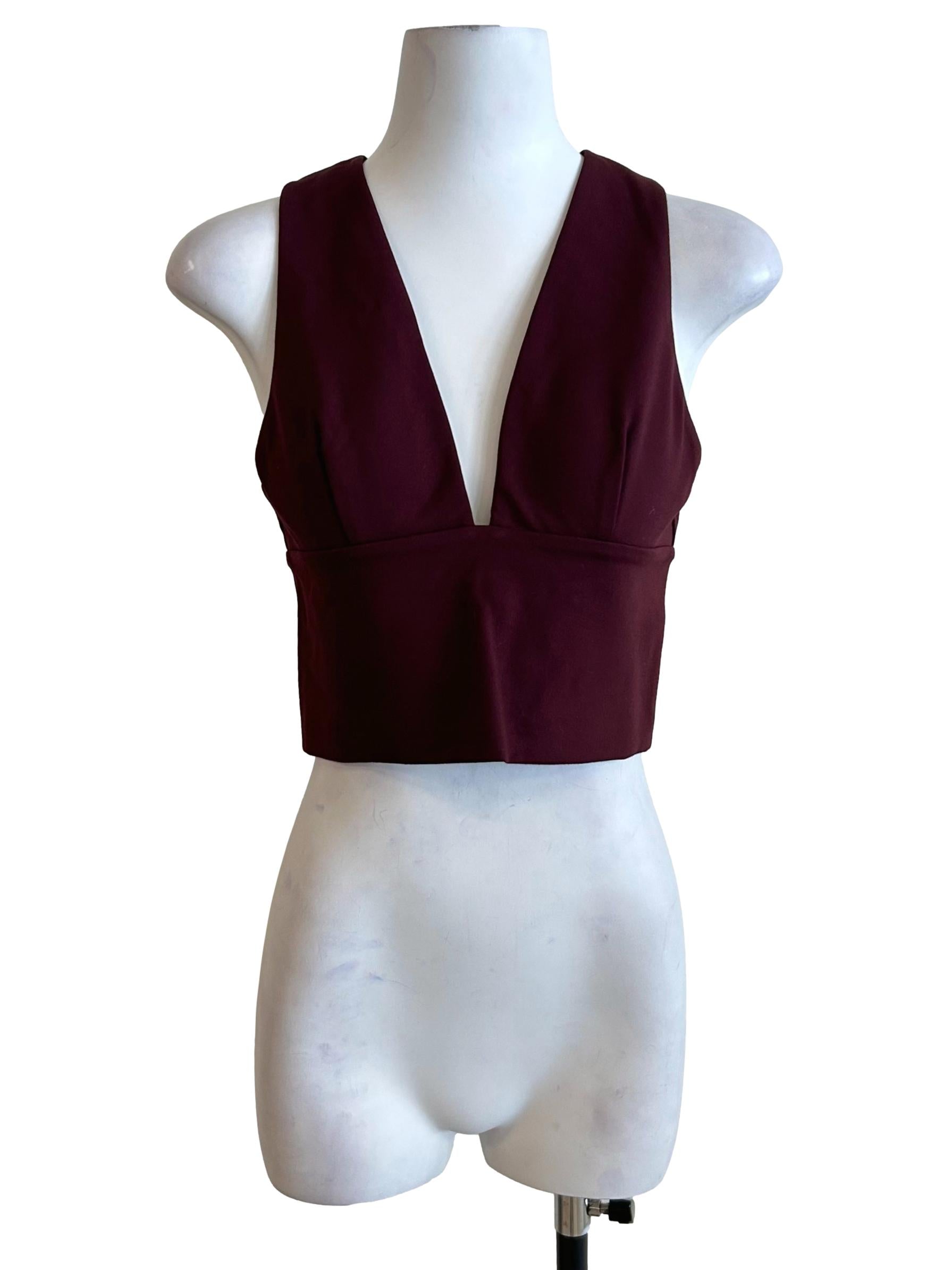 Jam Purple Deep V Neck Crop