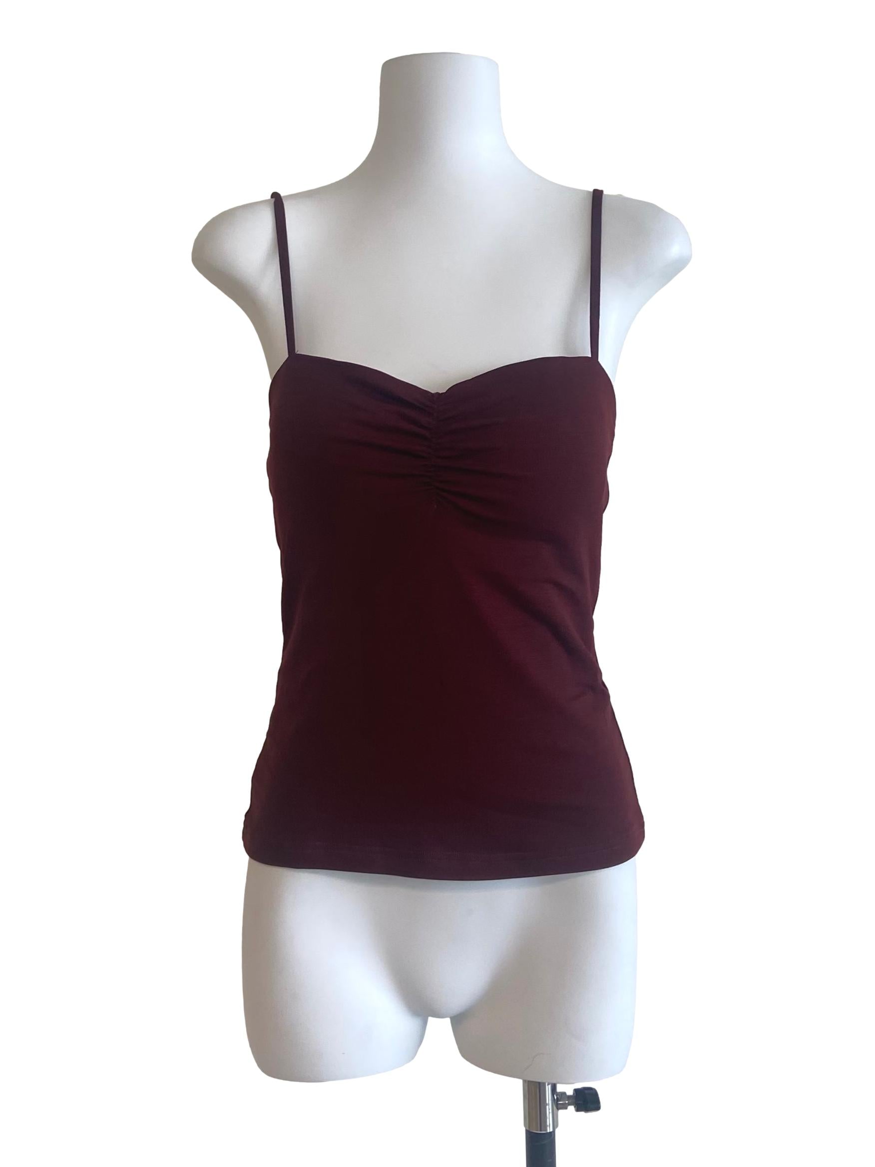 Lipstick Red Spaghetti Straps Twill Top