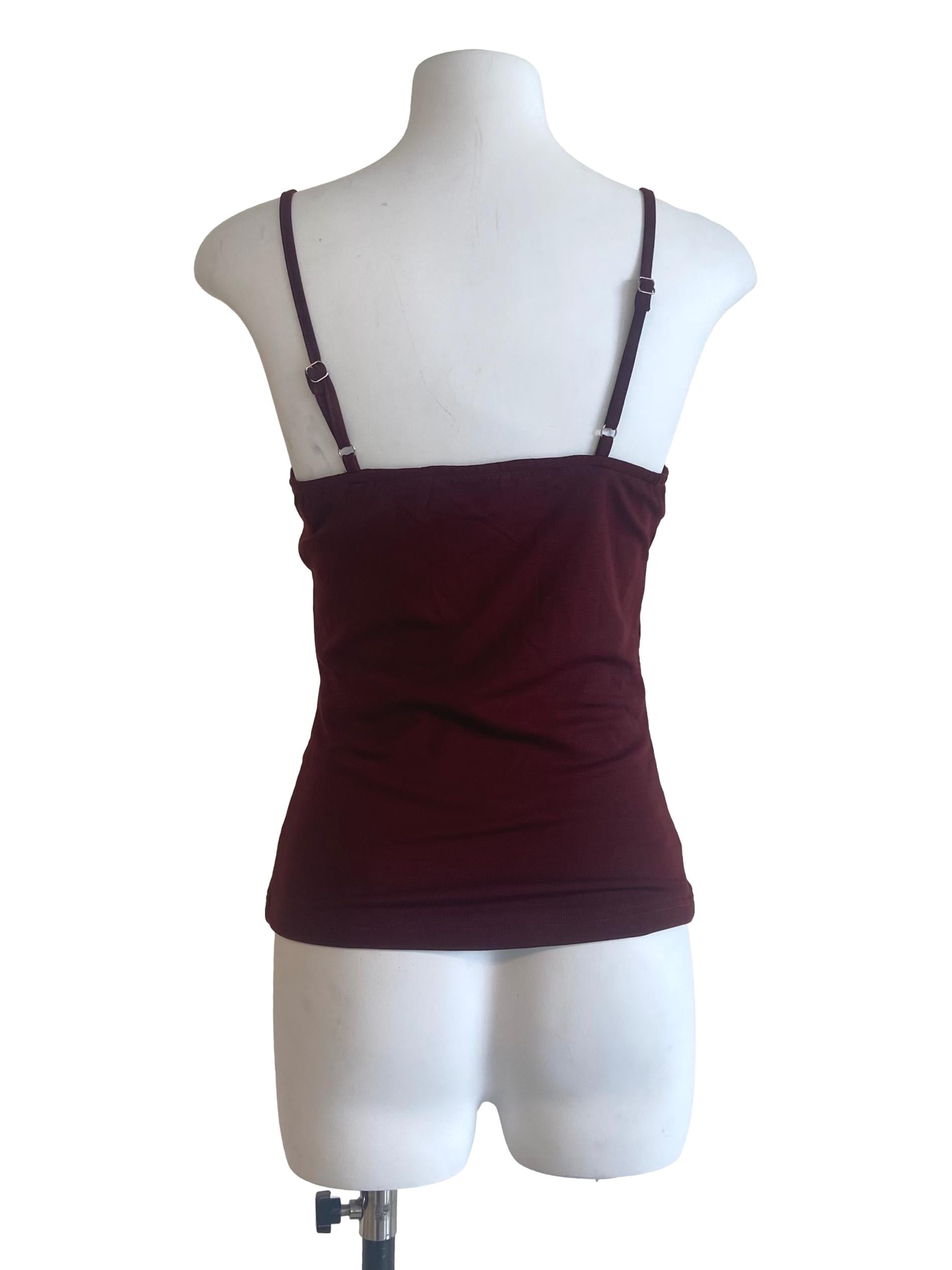 Lipstick Red Spaghetti Straps Twill Top