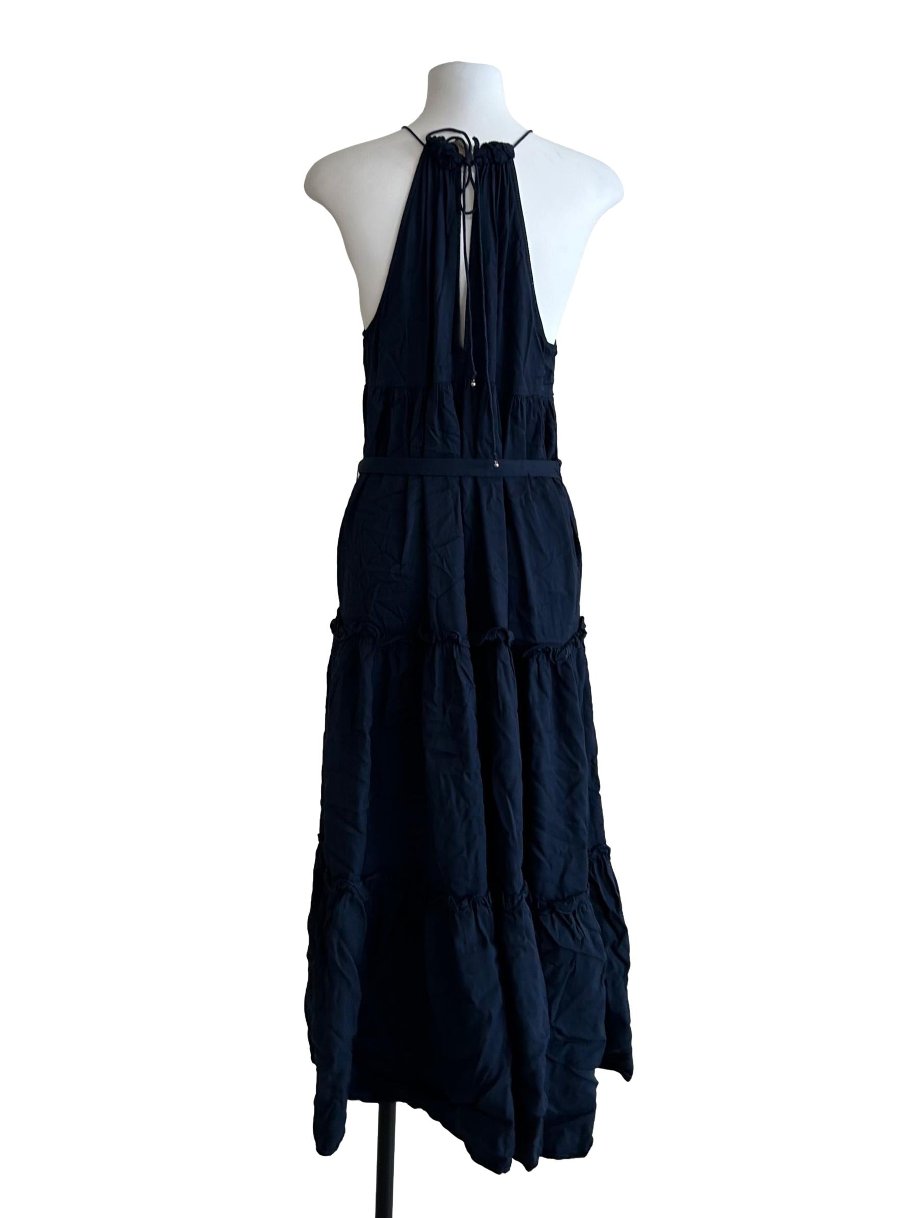 Navy Blue Mystery Tiered Midi Dress