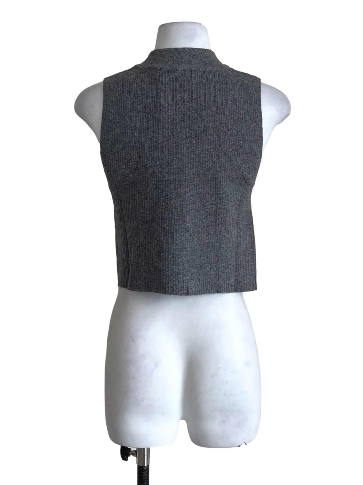 Grey Ophir Zip Up Knit Top