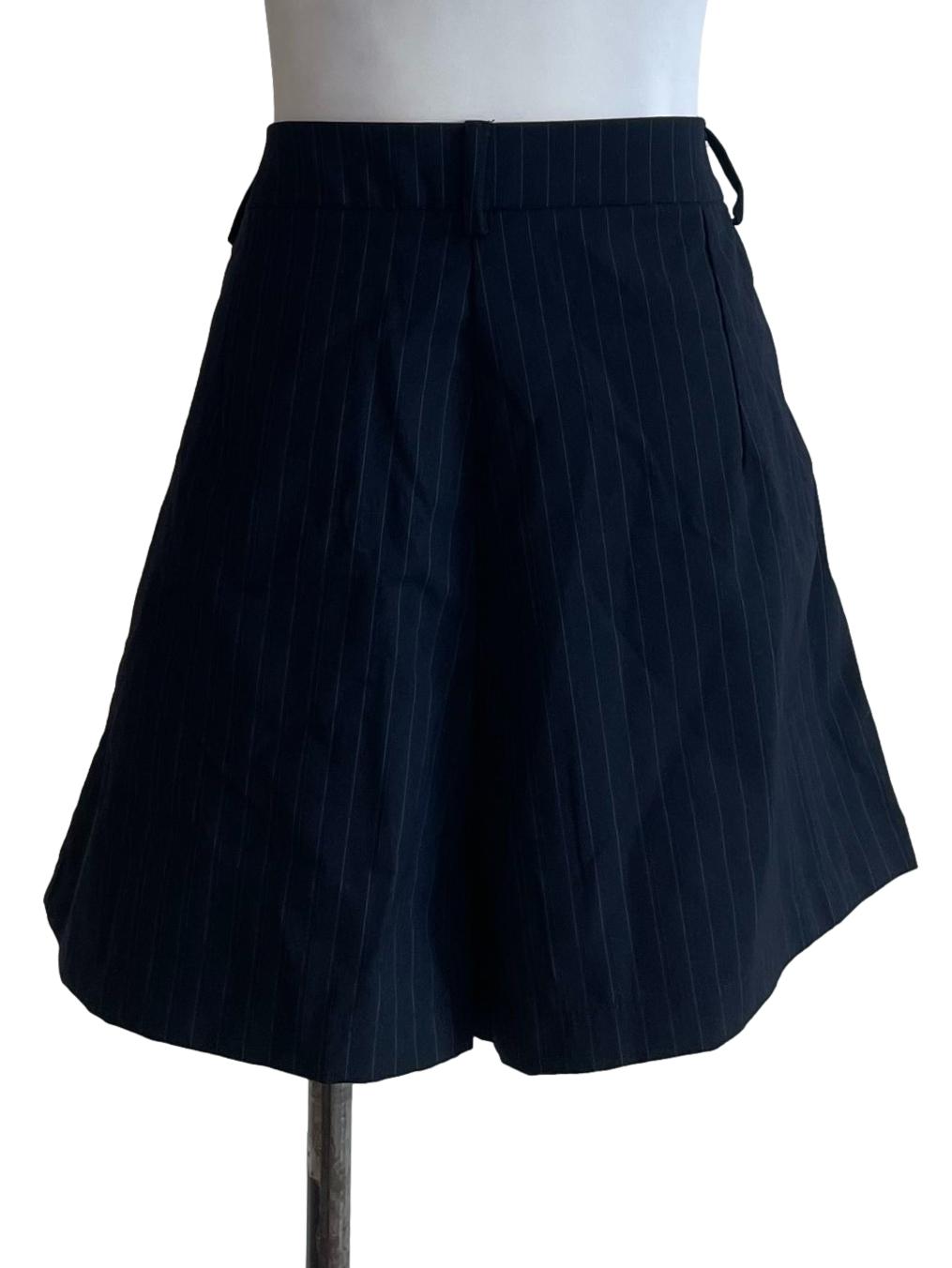 Navy Blue Striped Skorts