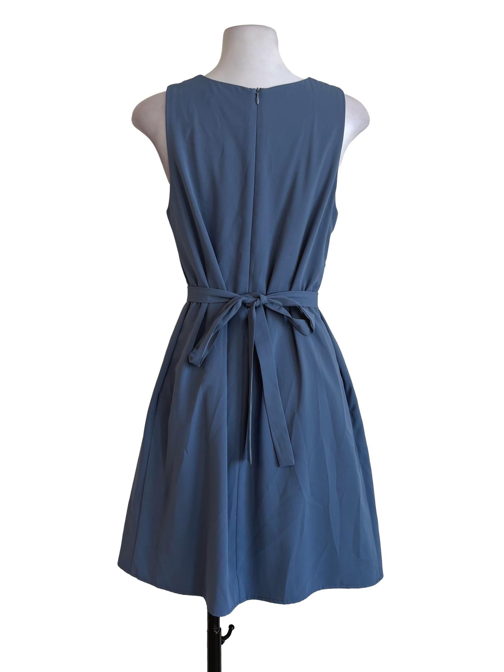 Dusty Blue Sleeveless Shift Dress TCL