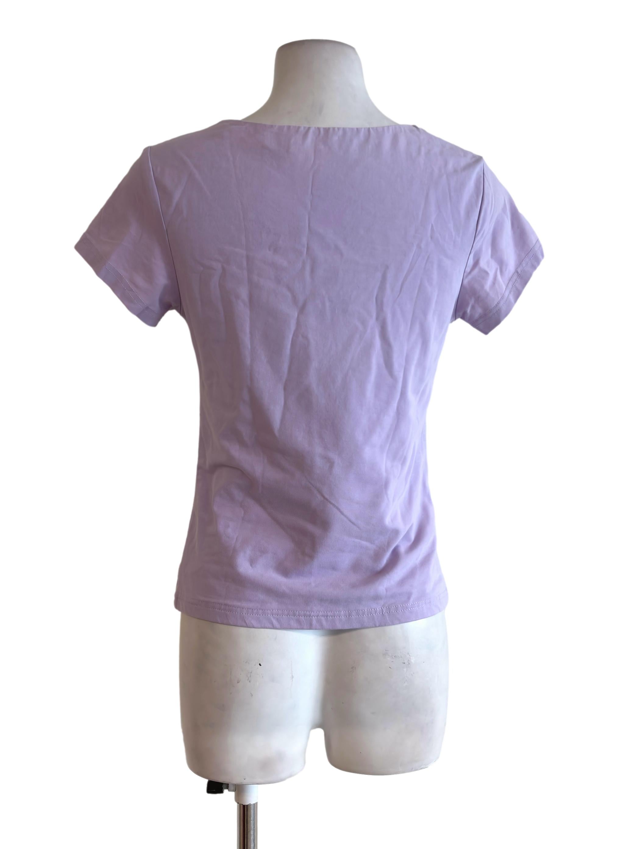 Lavender Purple Square Neck Top