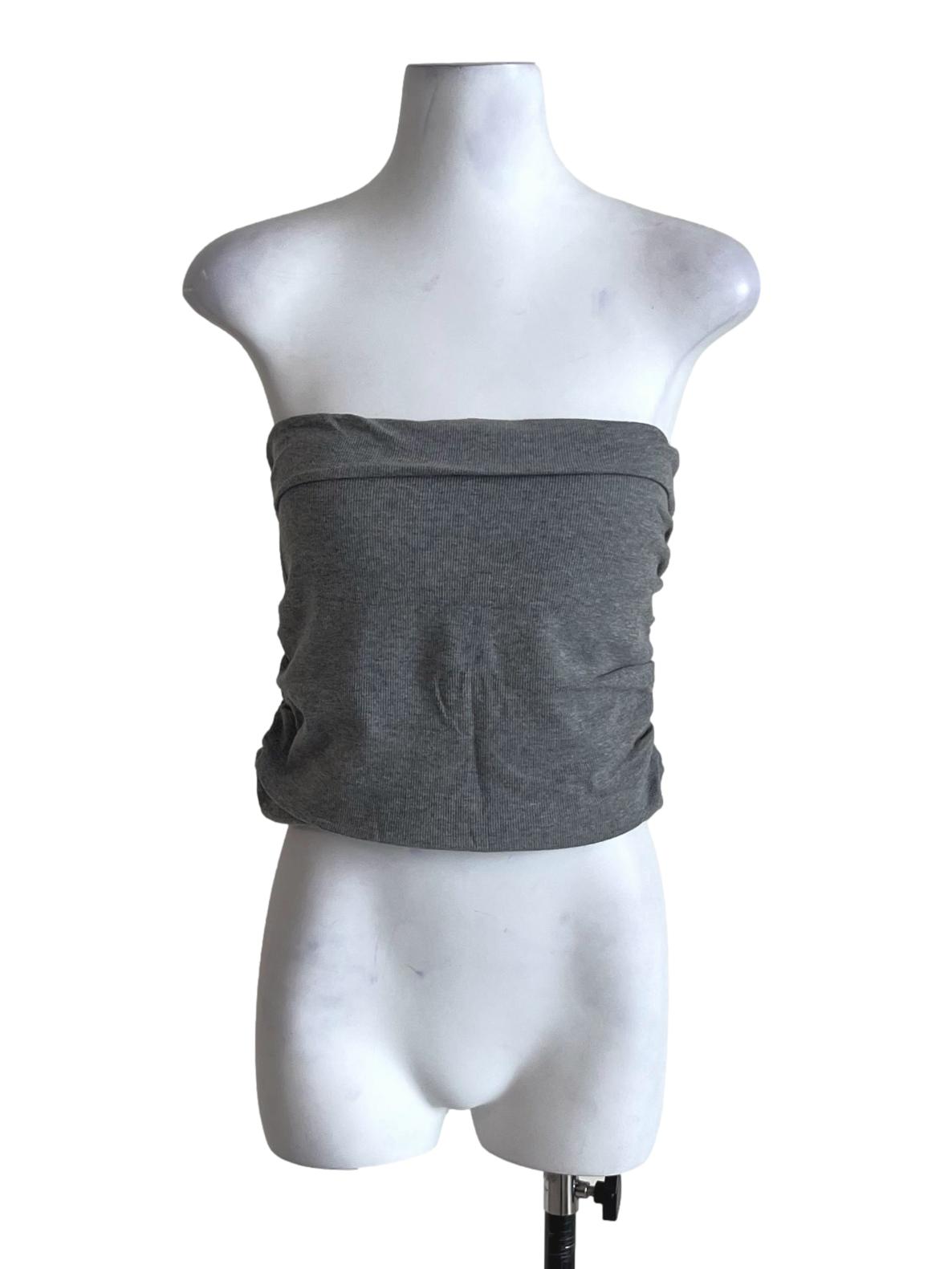 Grey Chelle Ruched Tube Padded Top
