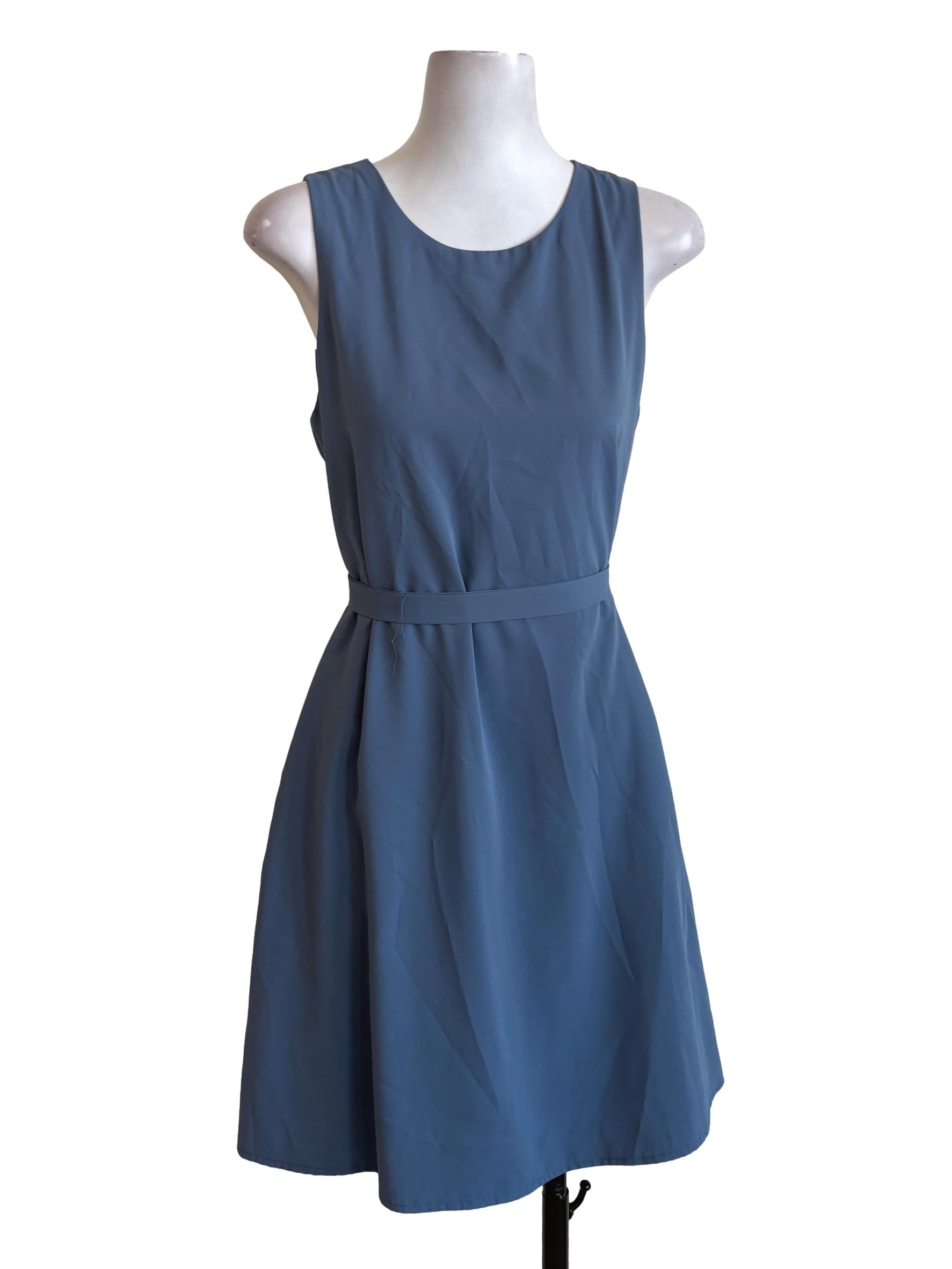 Dusty Blue Sleeveless Shift Dress TCL