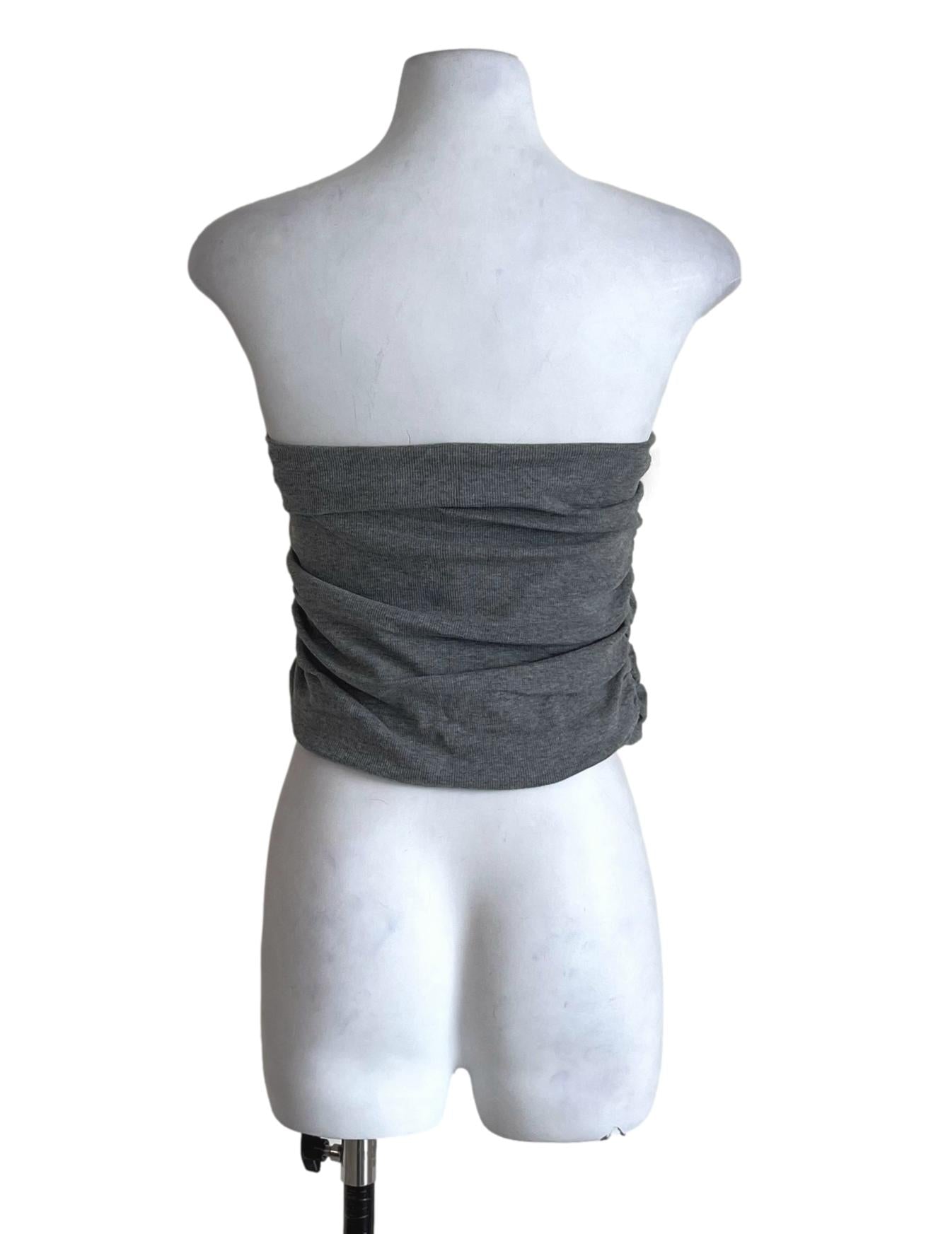 Grey Chelle Ruched Tube Padded Top