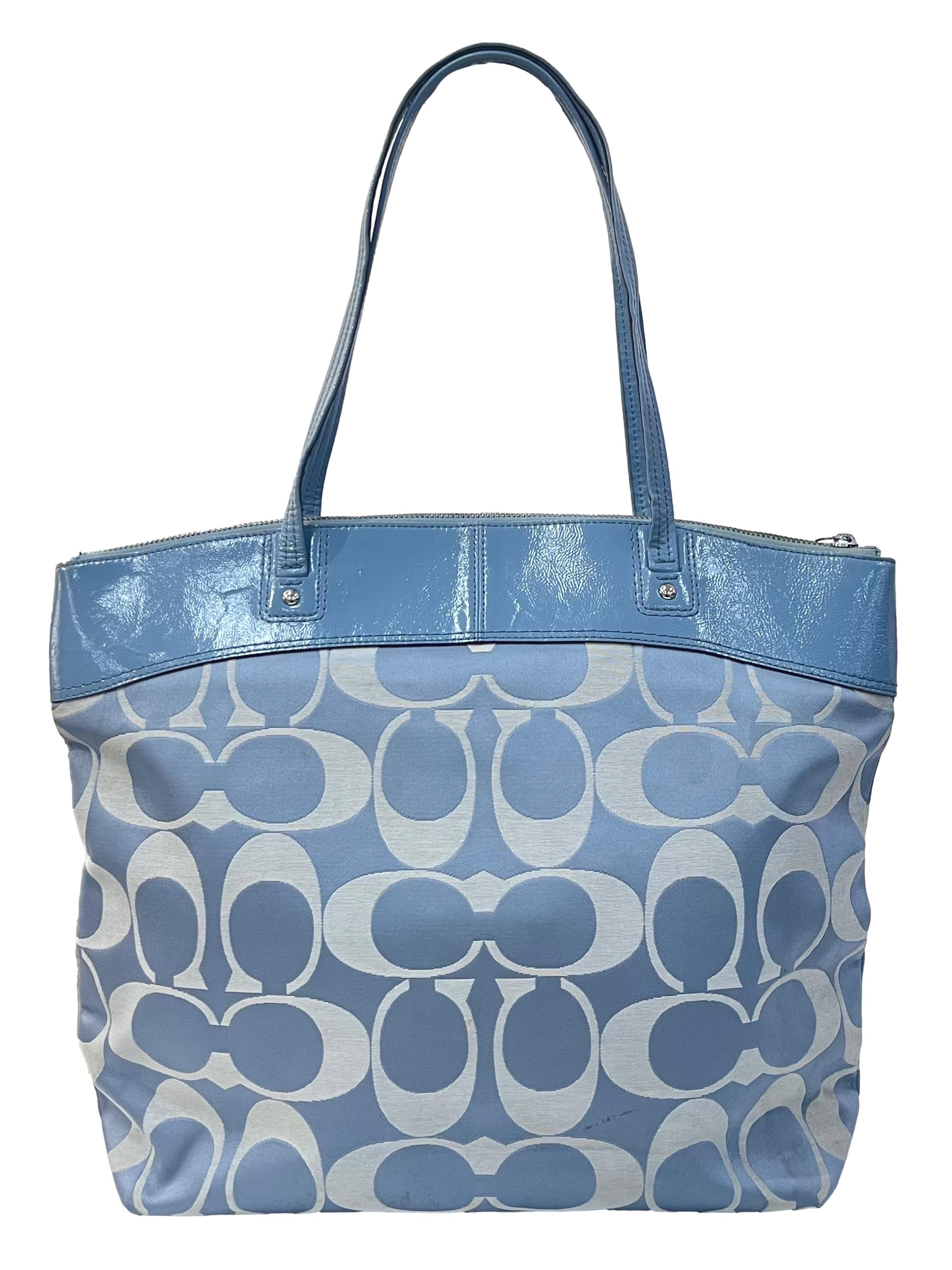 Vintage Blue Signature Laura Pool Large Tote Bag