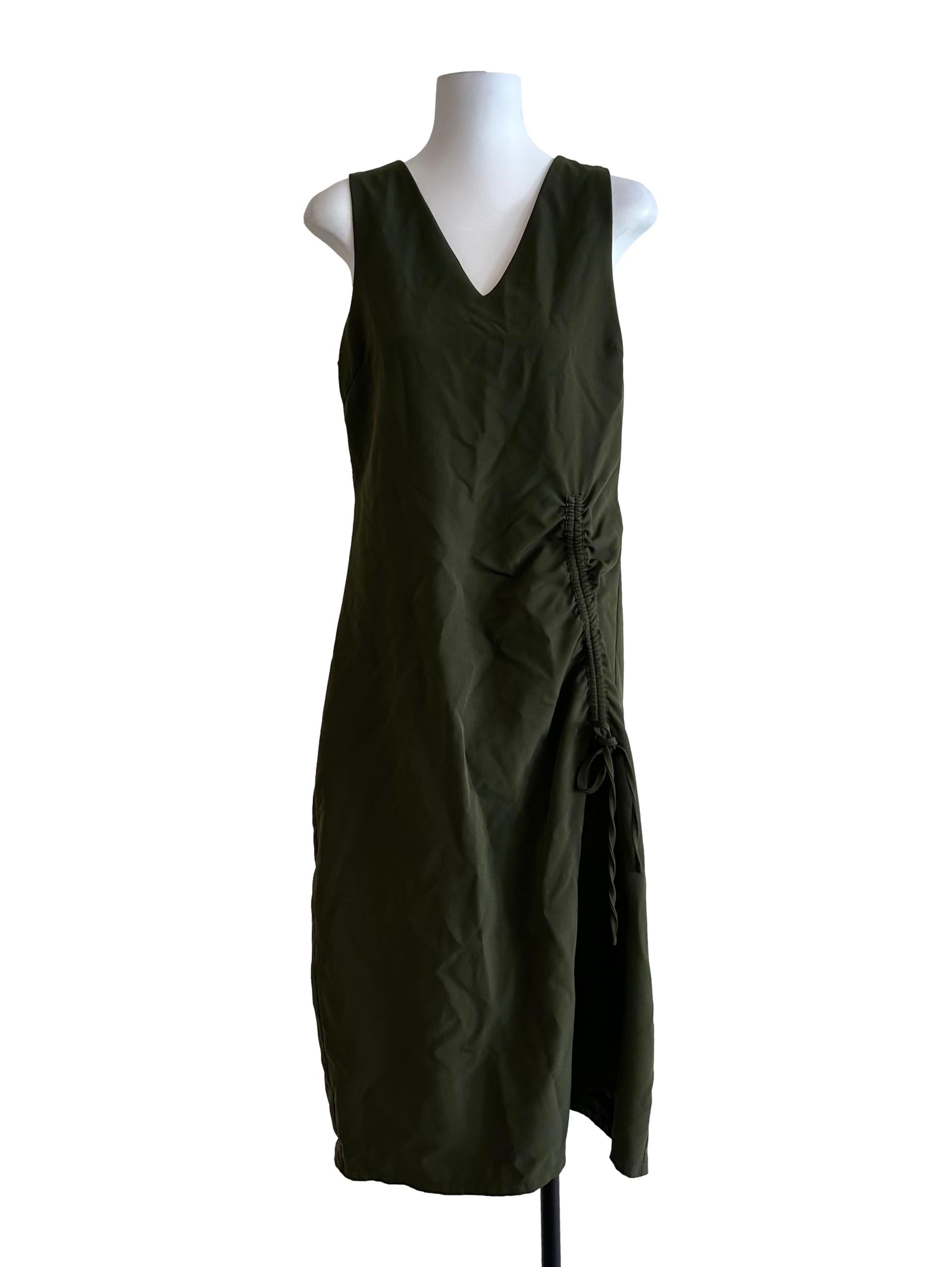 Pickle Green Ruched Dress