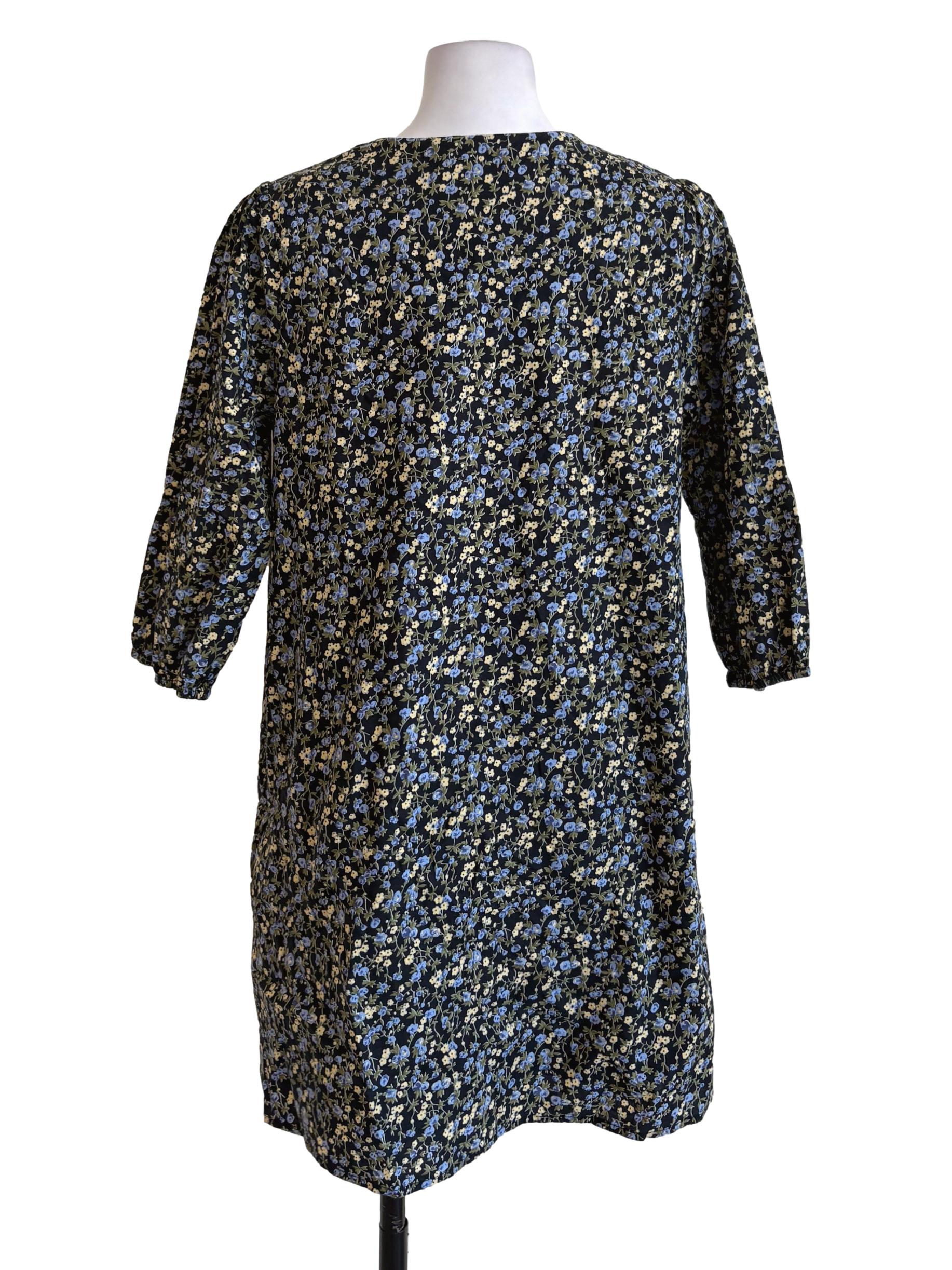 Black Floral V Neck Dress TCL