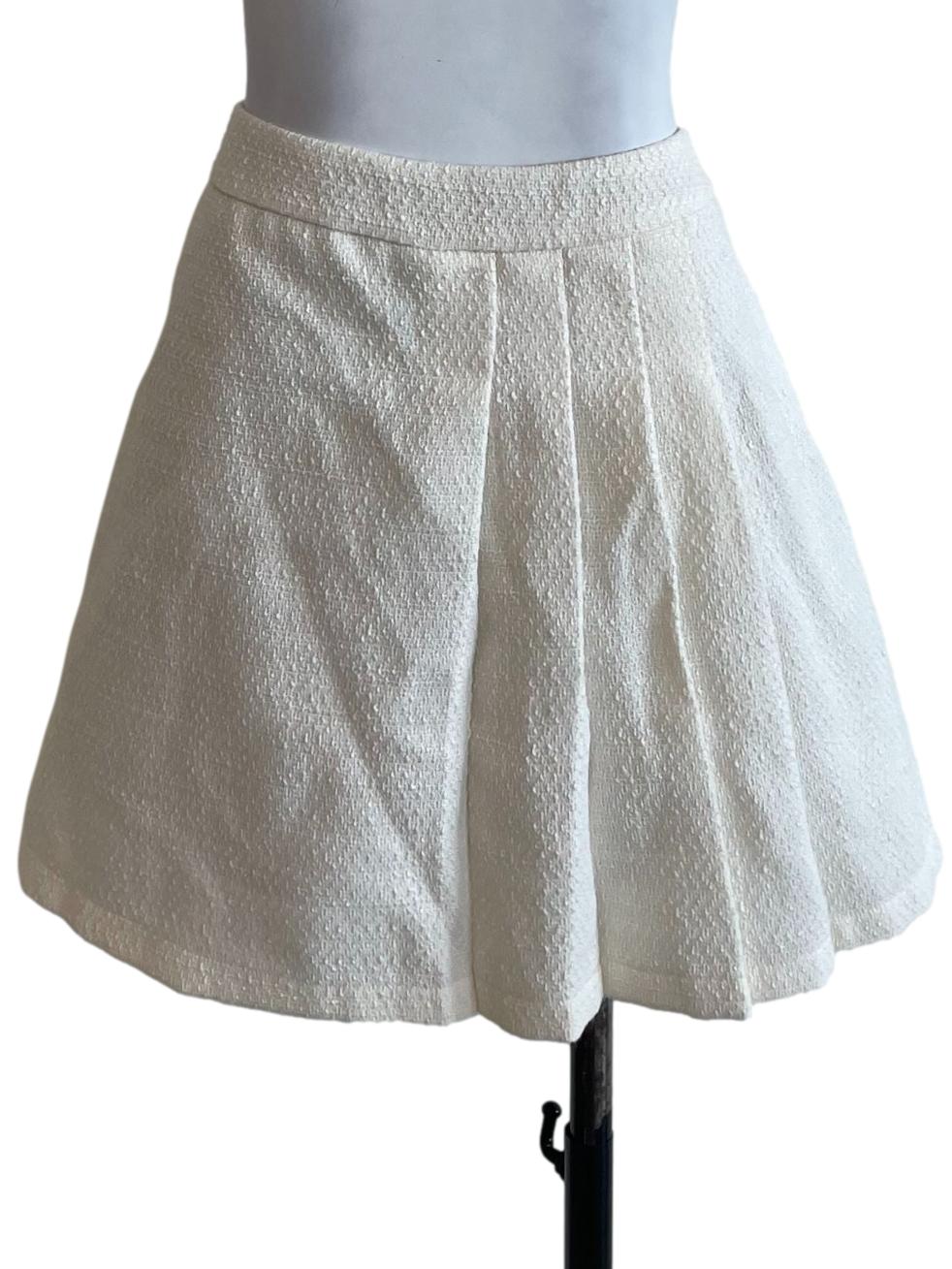 Cream A Line Tweed Skorts