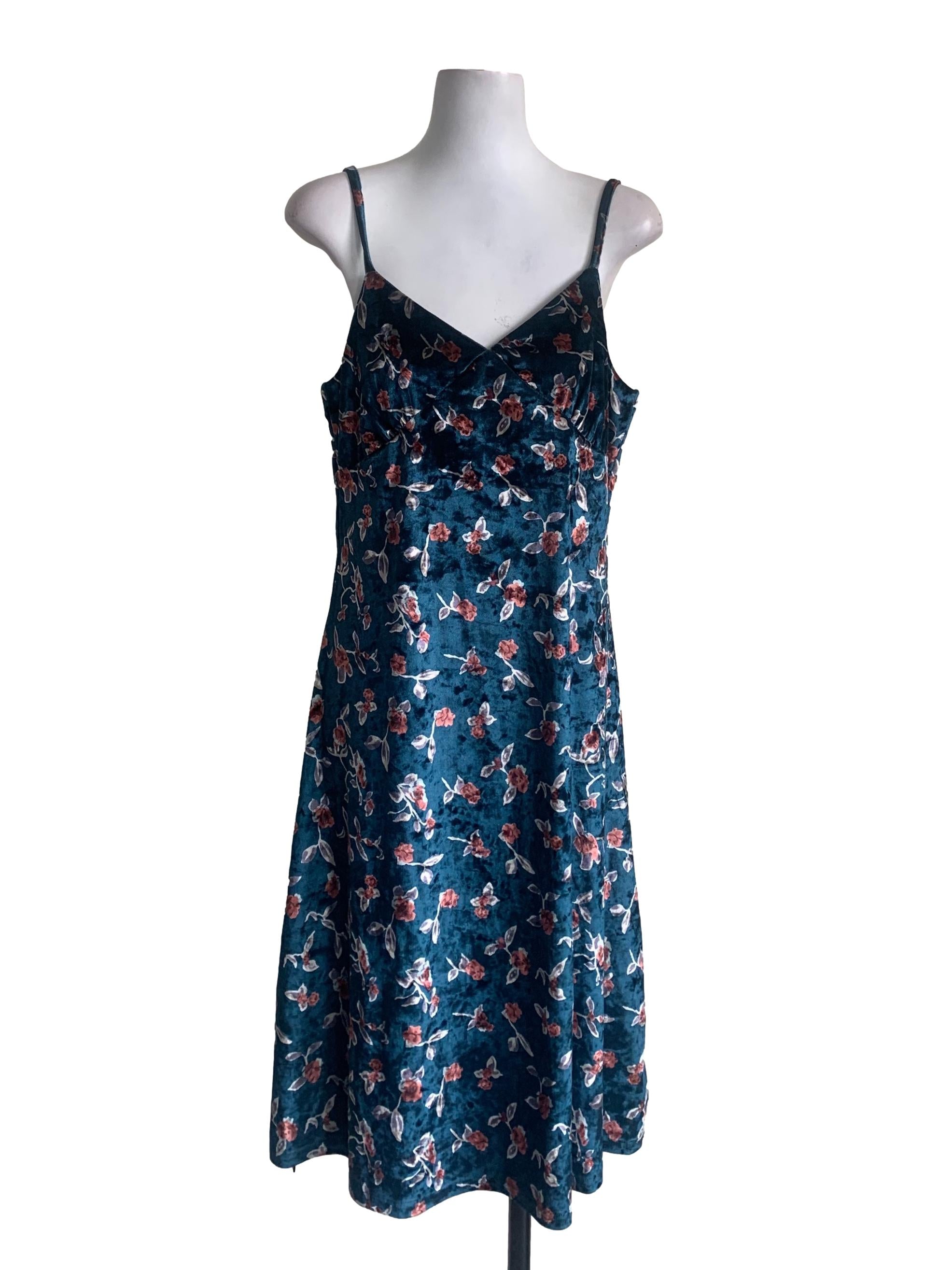 Blue Floral Pattern Dress