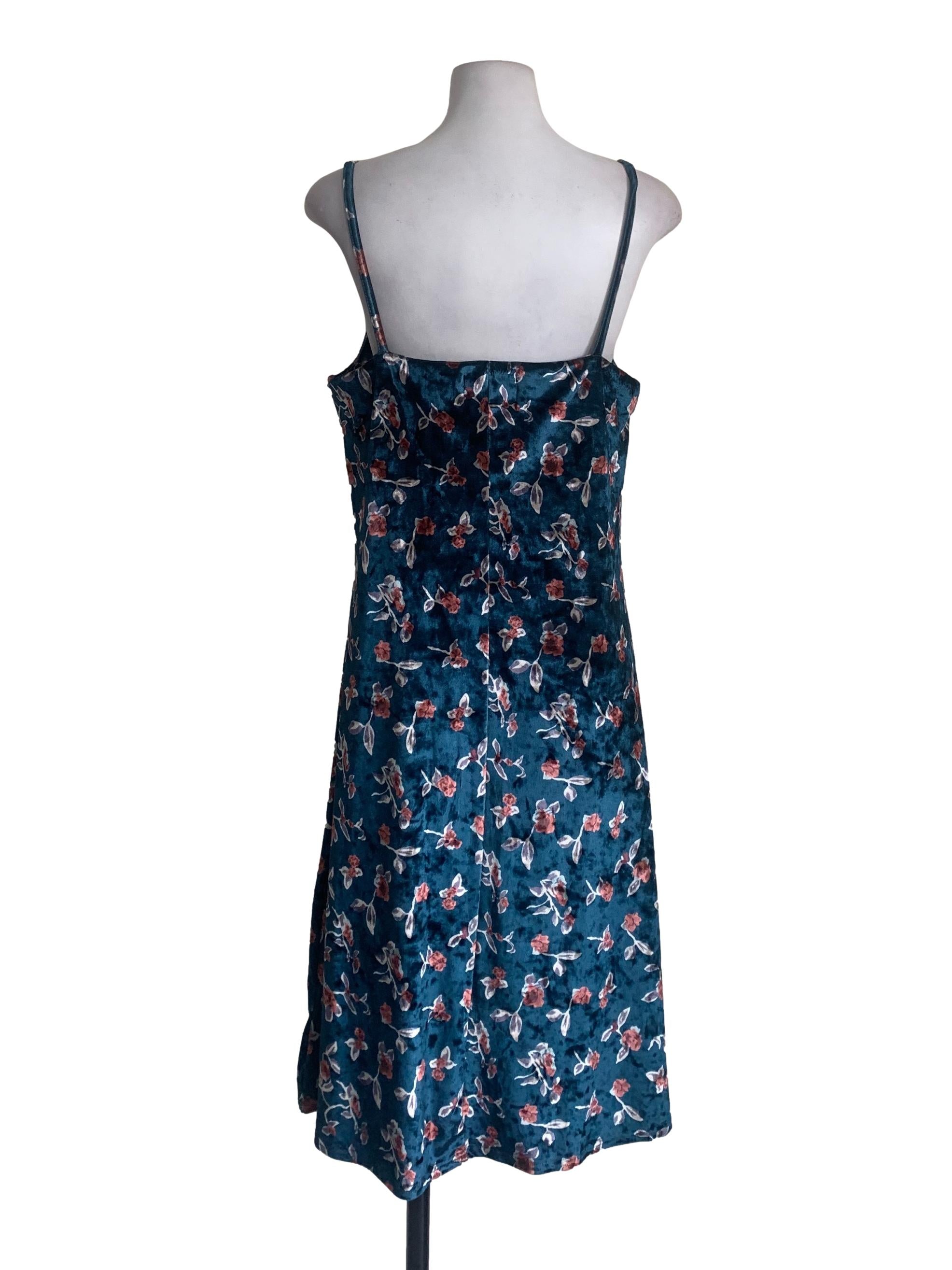 Blue Floral Pattern Dress