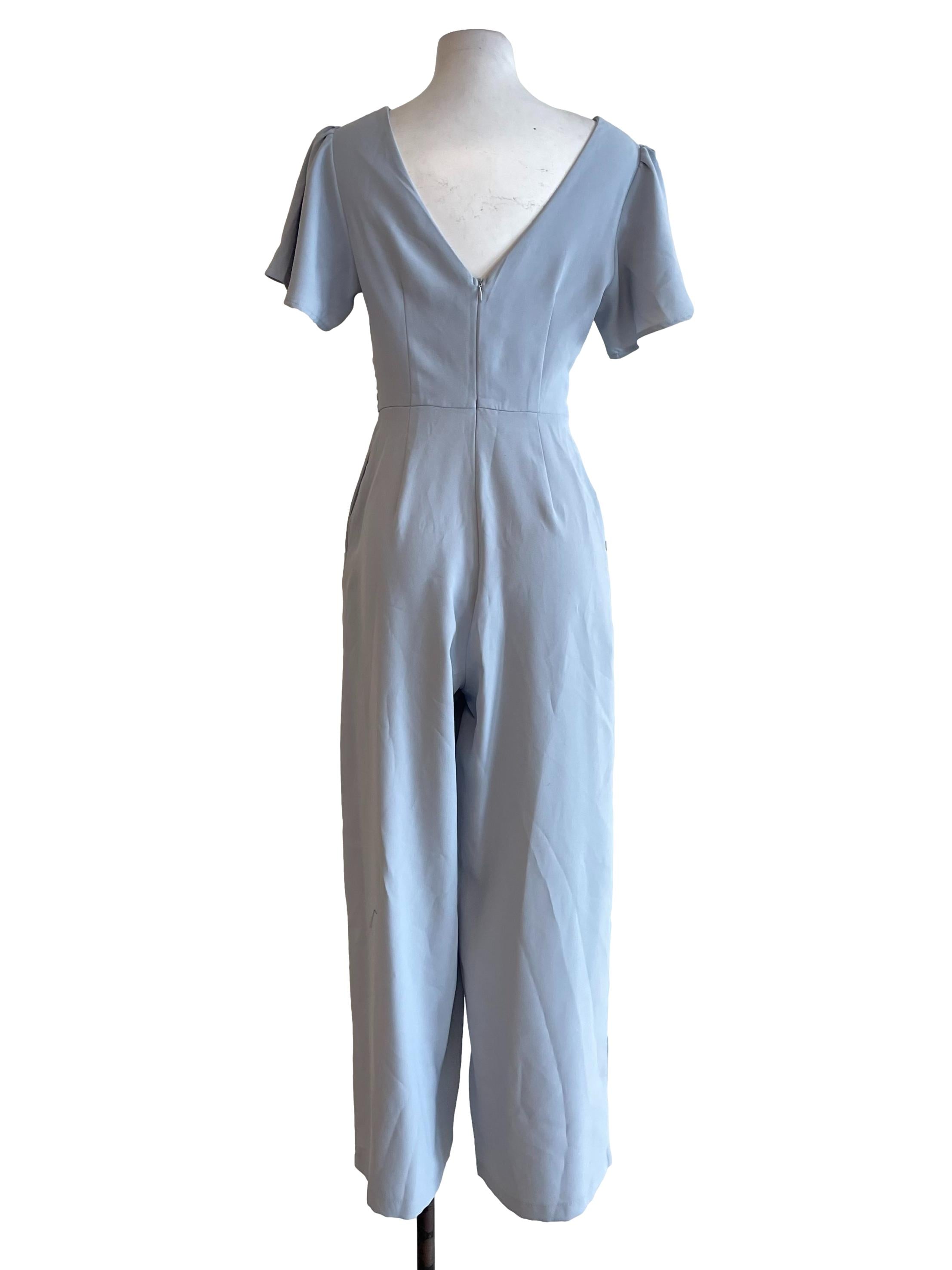 Pale Stone V Neck Jumpsuit