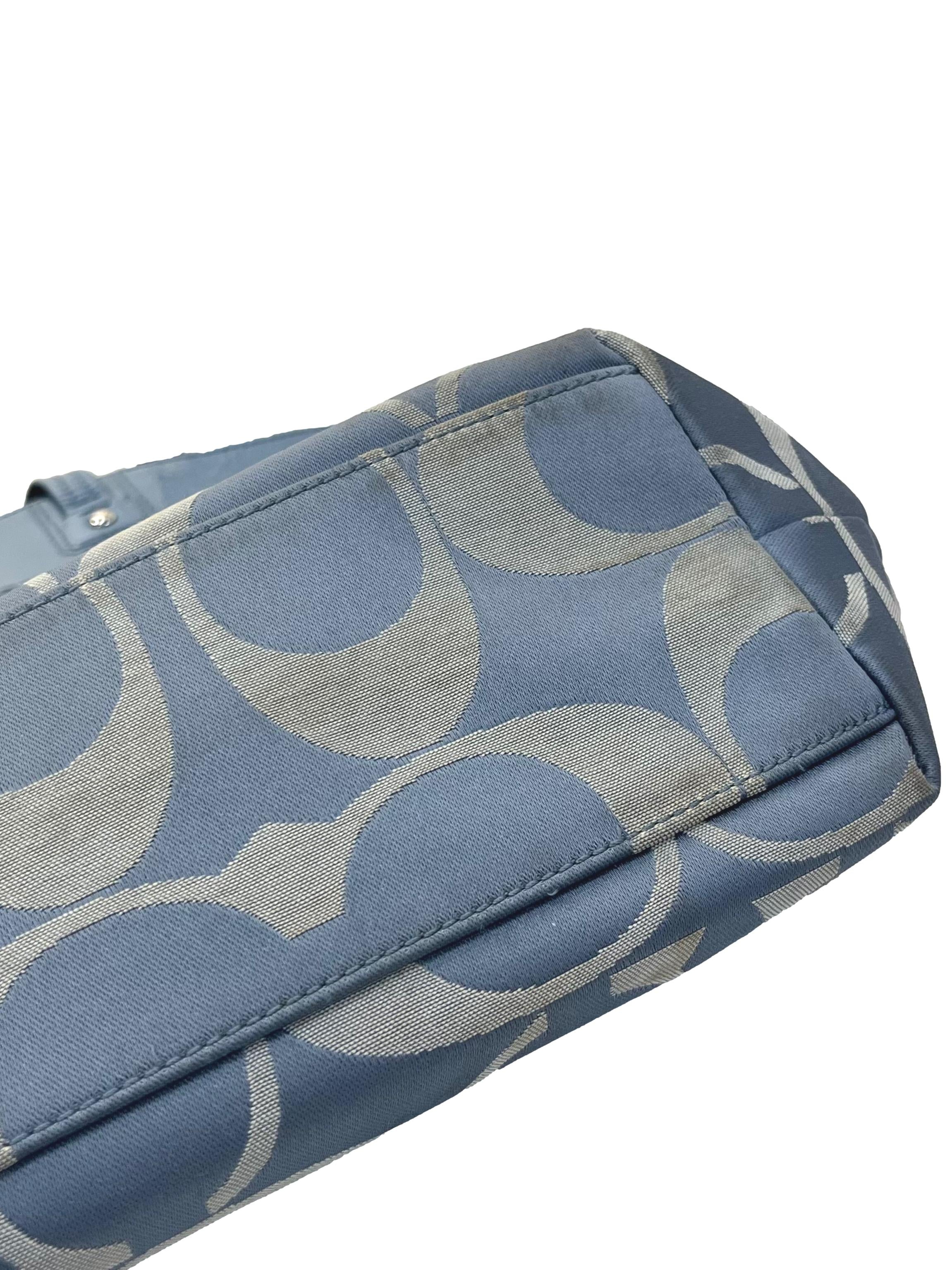 Vintage Blue Signature Laura Pool Large Tote Bag