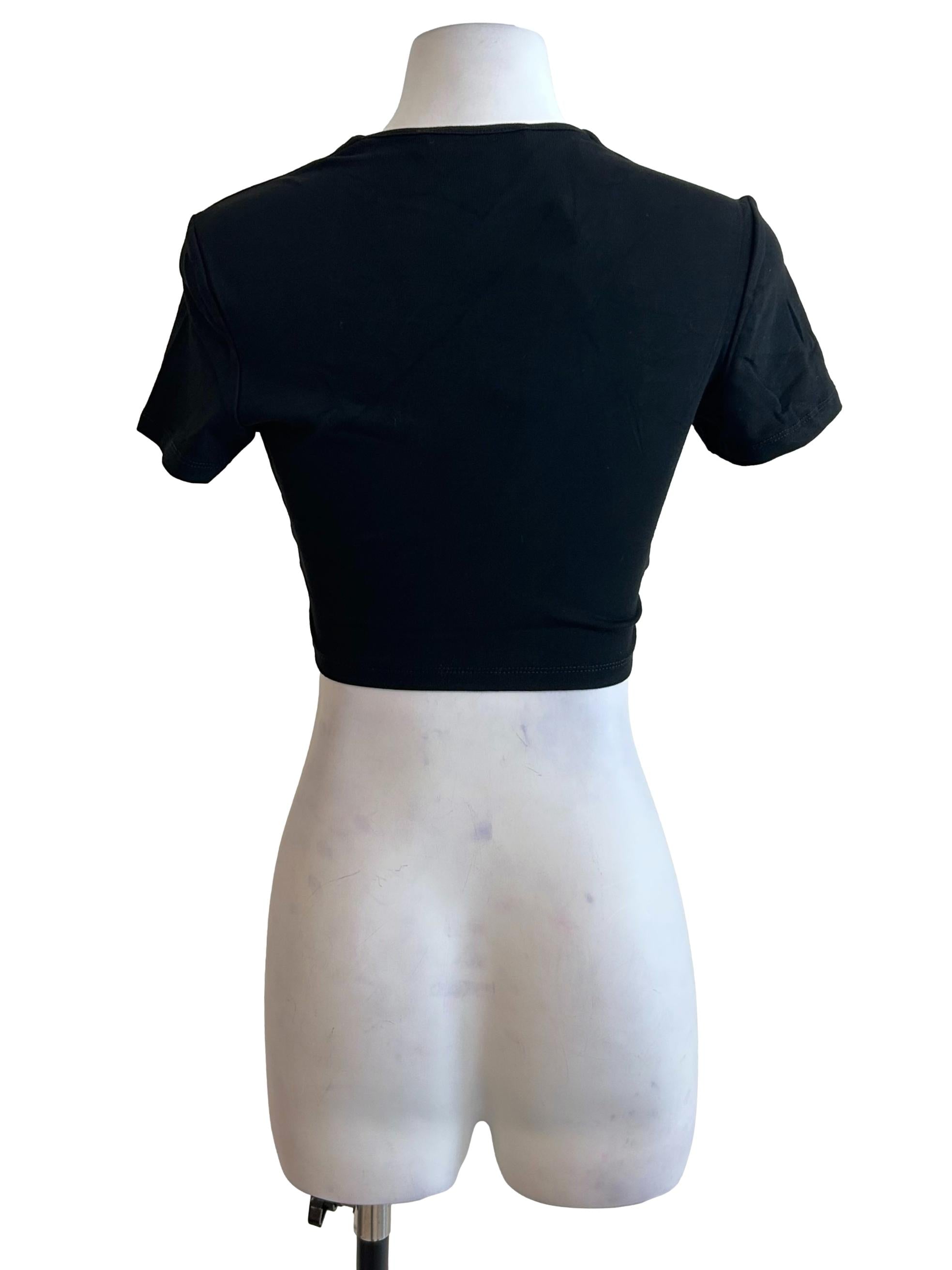 Black Square Neck Crop Top