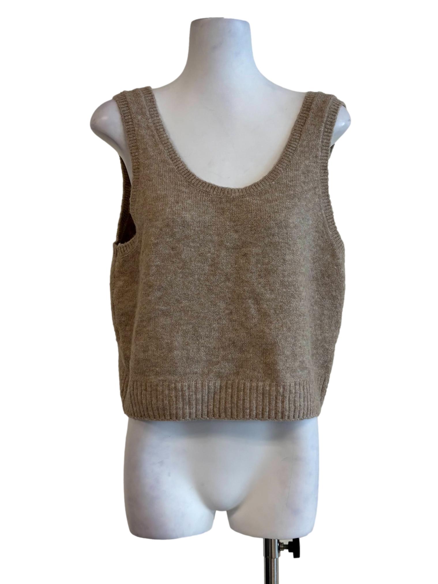 Janna Brown Fuzzy Knit Vest