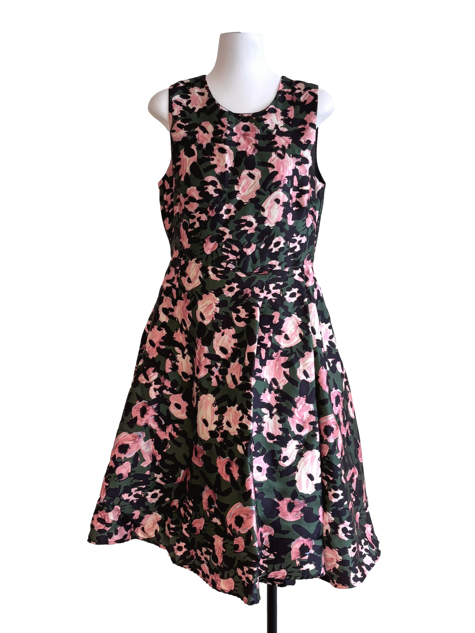 Green Prints A-Line Dress